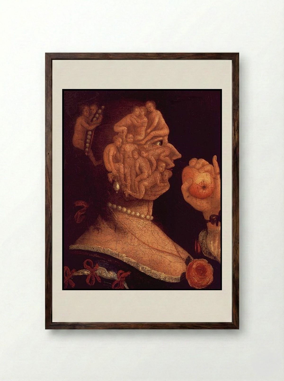 Portrait of Eve - Giuseppe Arcimboldo - Framed Print Dark Wood
