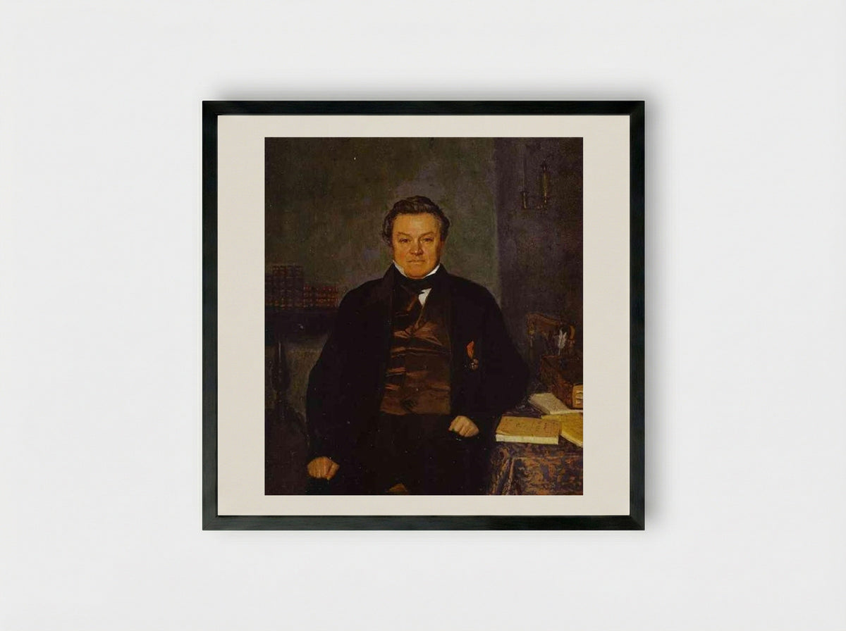 Portrait of F. Ye. Yakovlev - Pavel Fedotov - Framed Print Black