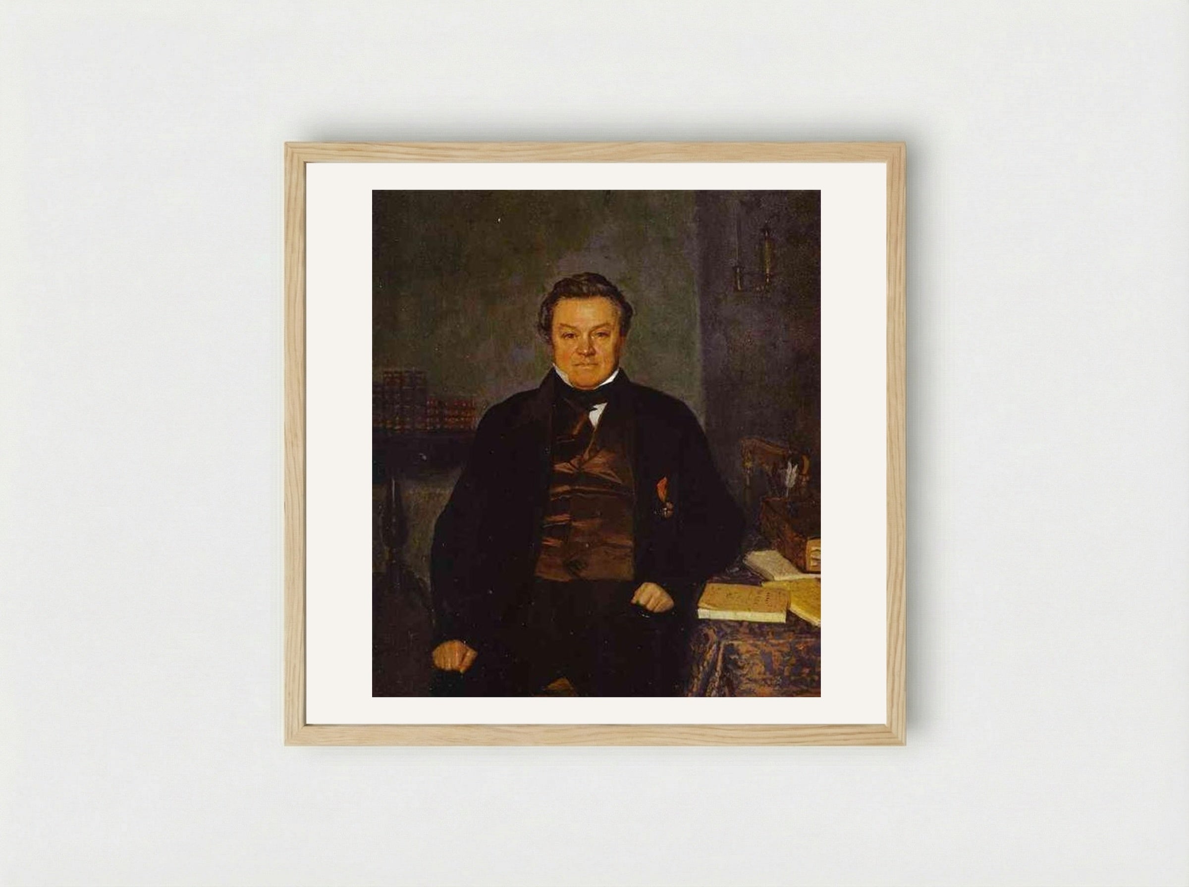 Portrait of F. Ye. Yakovlev - Pavel Fedotov - Framed Print Wood