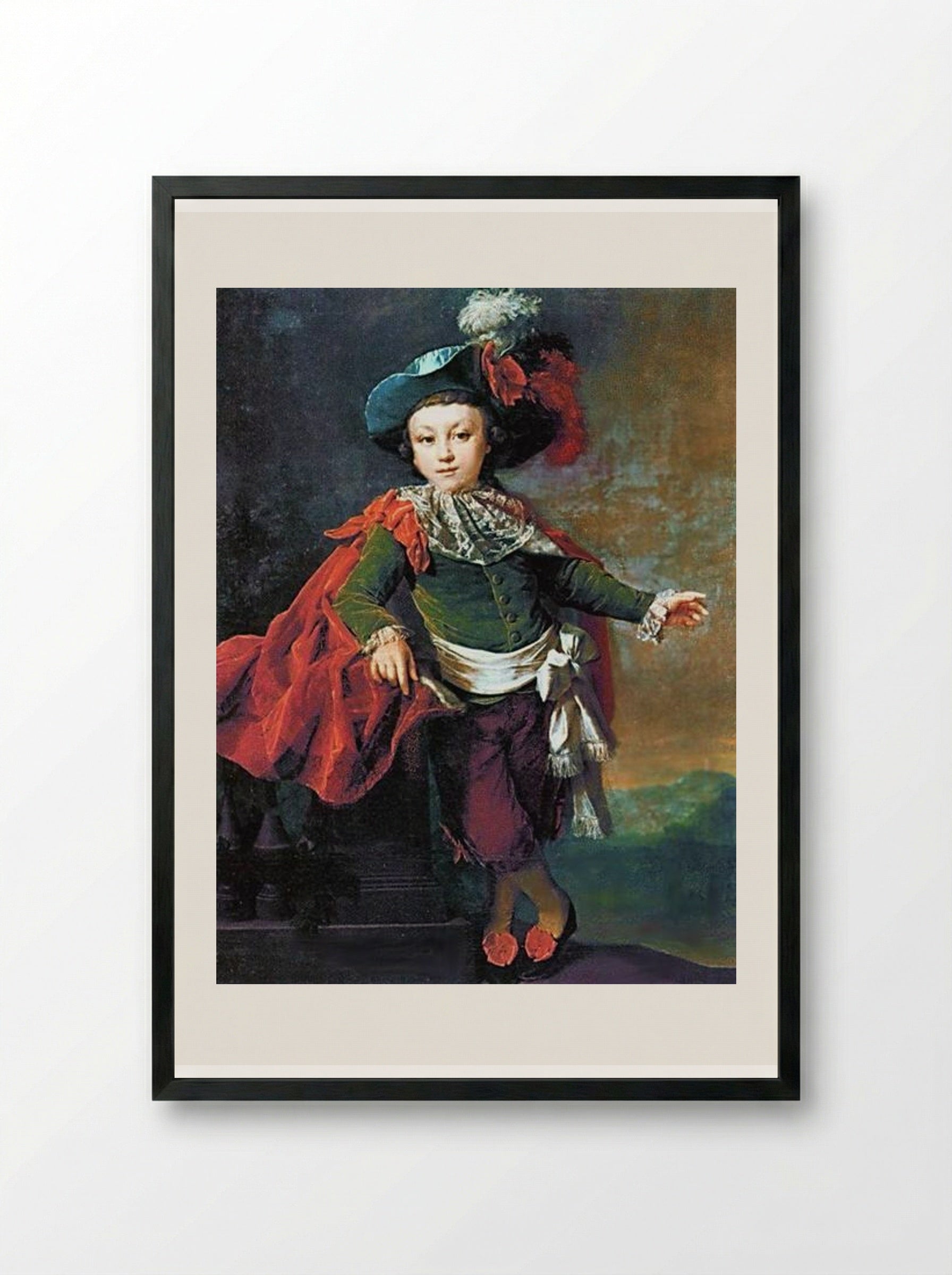 Portrait of F.P. Makerovskiy in masquerade costume - Dmitry Levitzky - Framed Print Black