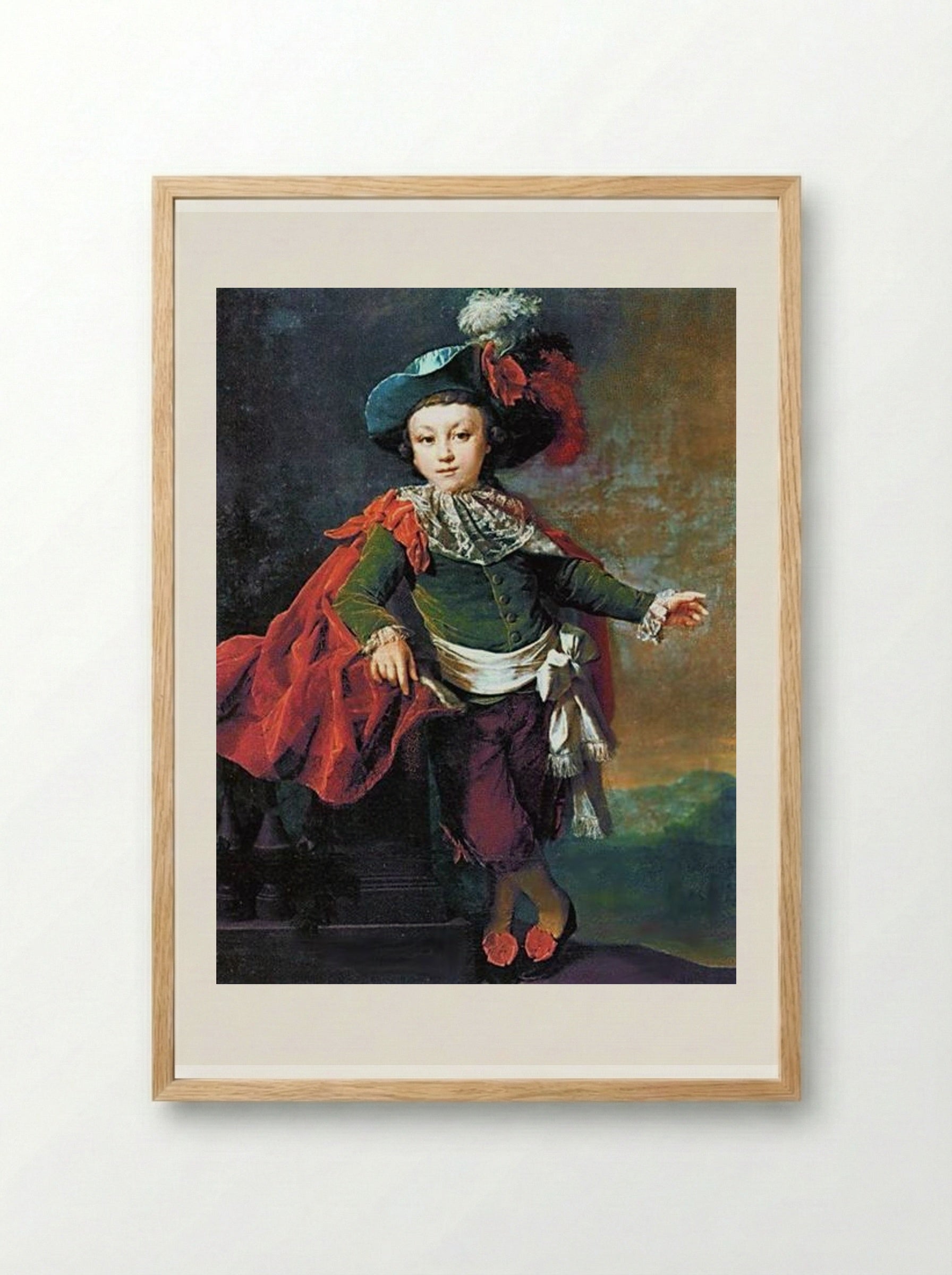 Portrait of F.P. Makerovskiy in masquerade costume - Dmitry Levitzky - Framed Print Wood