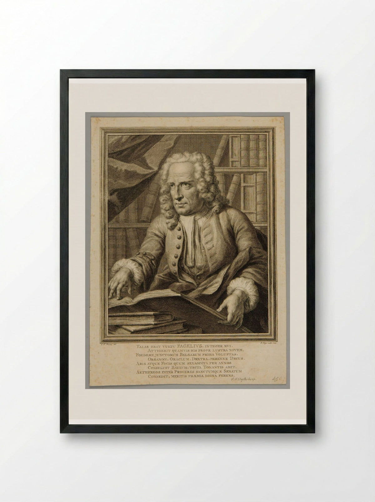 Portrait of Fagelius - Pieter Tanjé - Framed Print Black
