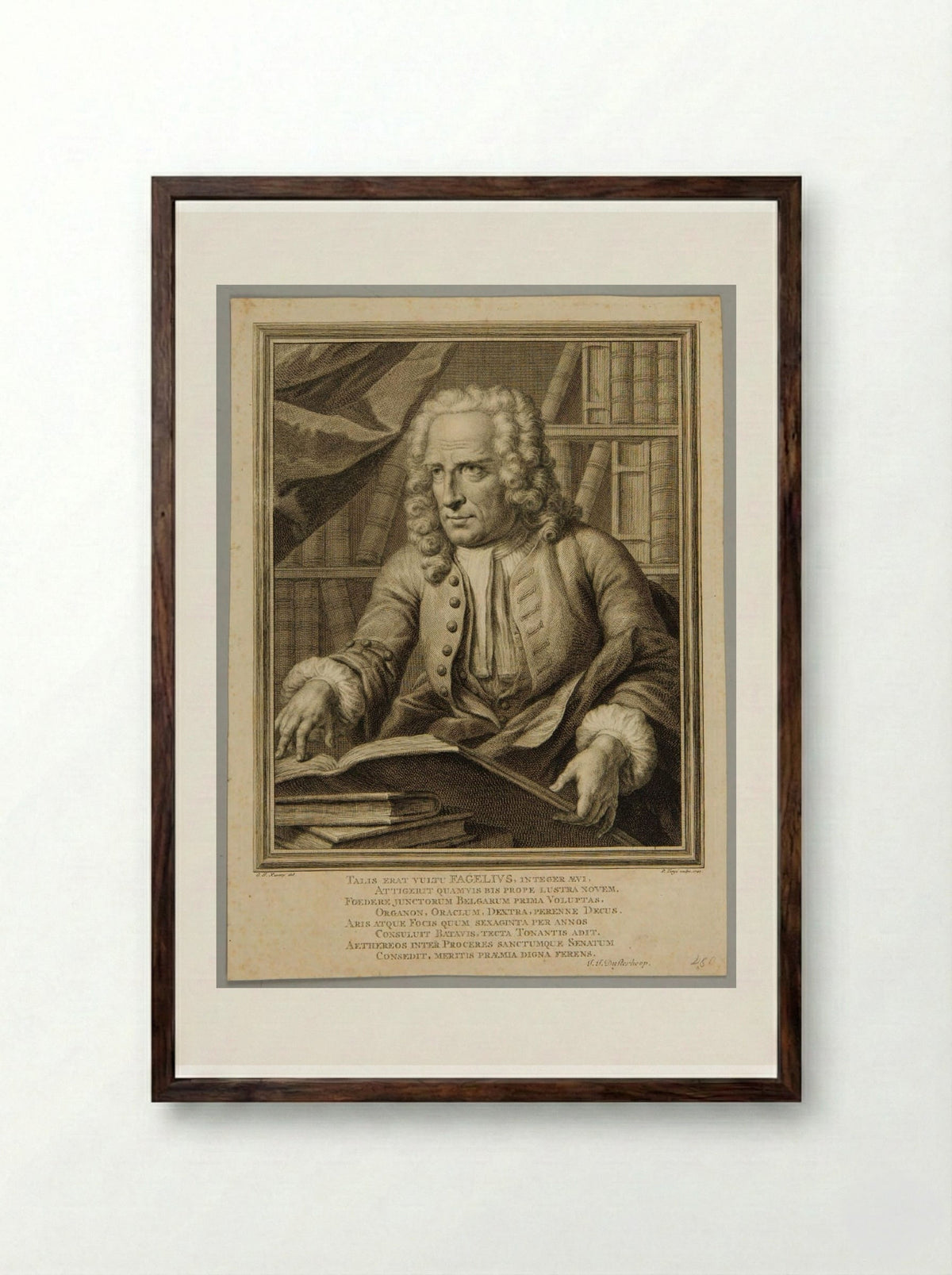 Portrait of Fagelius - Pieter Tanjé - Framed Print Dark Wood