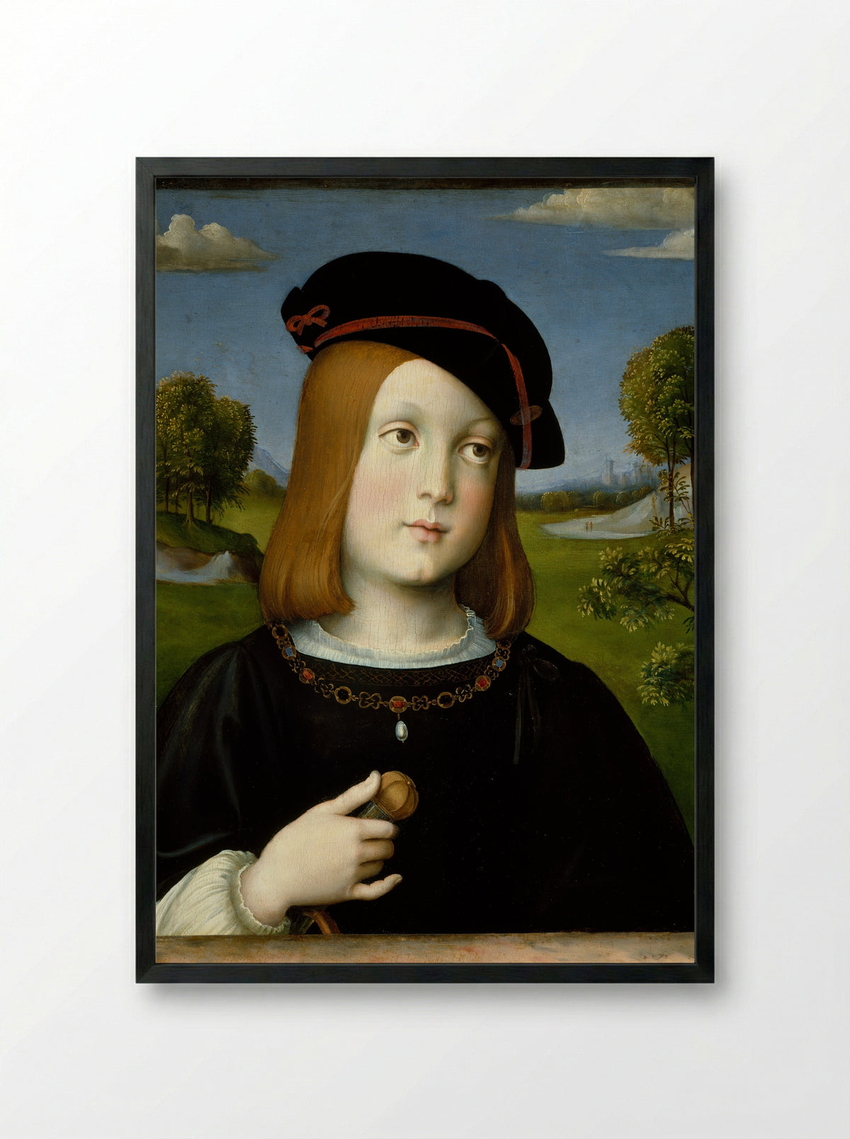 Portrait of Federico II Gonzaga - Francesco Francia - Framed Print Black