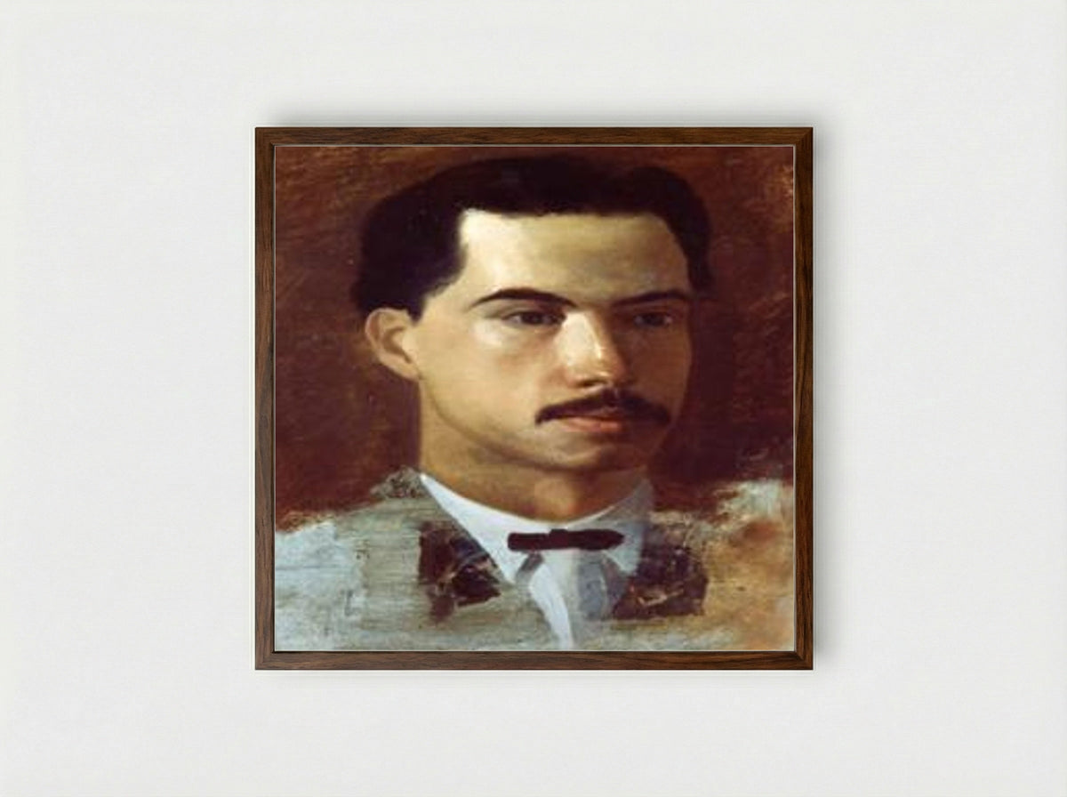 Portrait of Felipe Sojo - José María Velasco Gómez - Framed Print Dark Wood