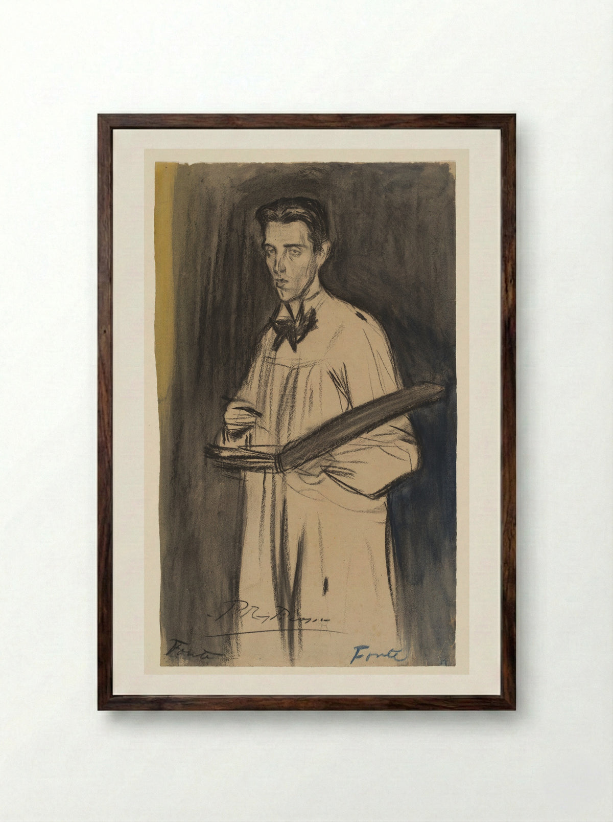 Portrait of Fonte - Pablo Ruiz Picasso - Framed Print Dark Wood
