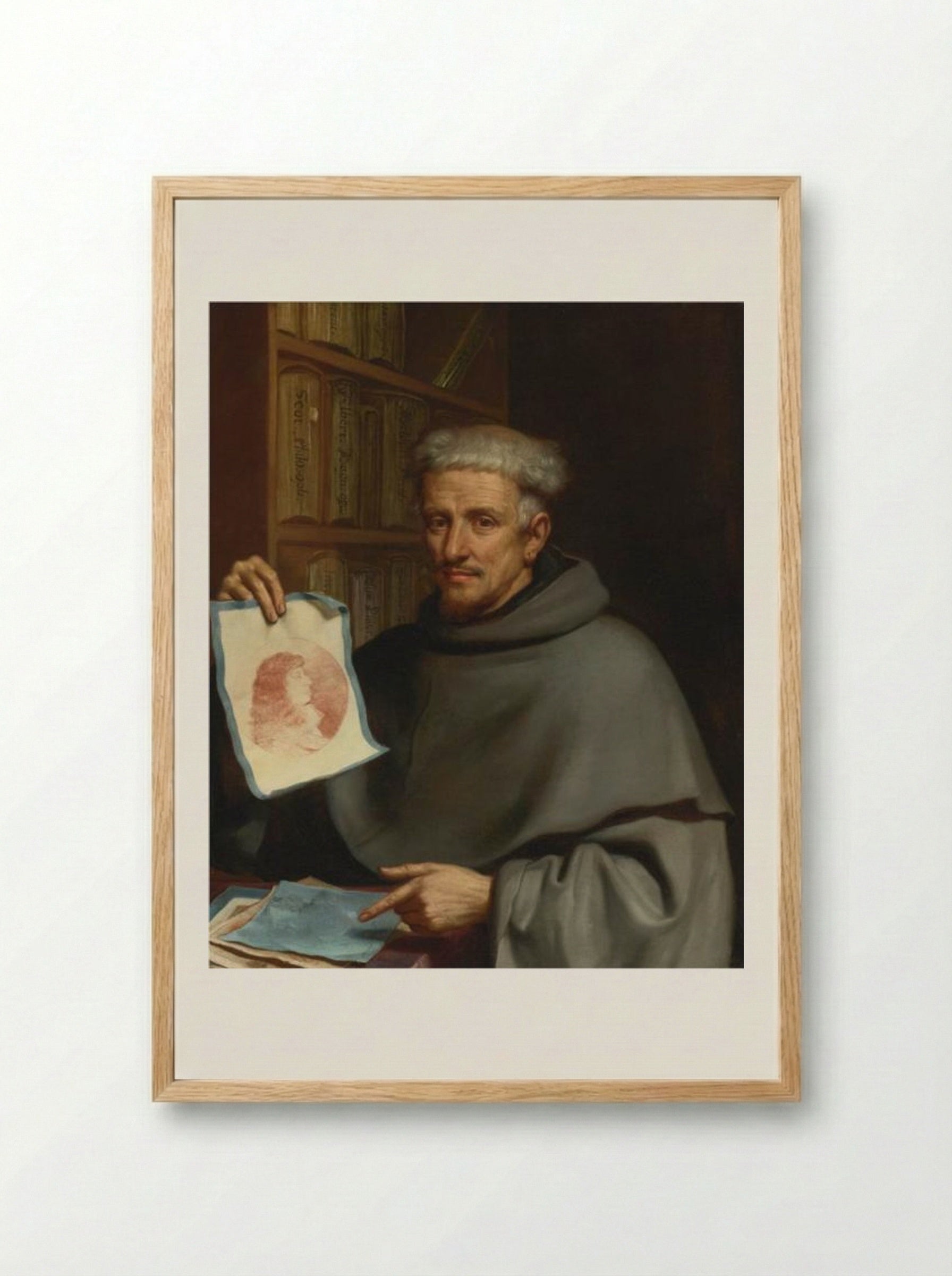 Portrait of Fra Bonaventura Bisi, Called 'Il Pittorino' - Guercino - Framed Print Wood