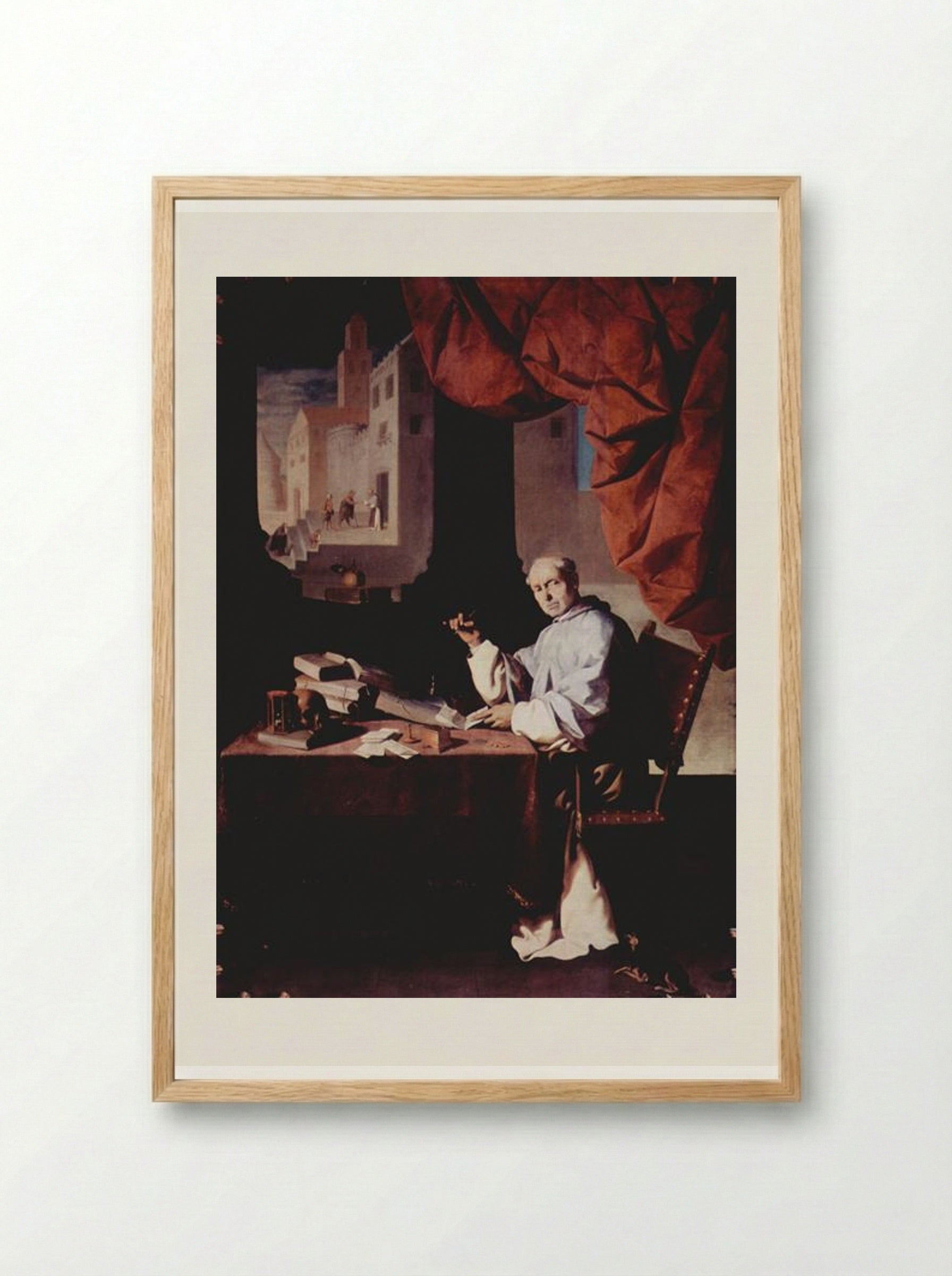 Portrait of Fra Gonzalo de Illescas - Francisco de Zurbarán - Framed Print Wood