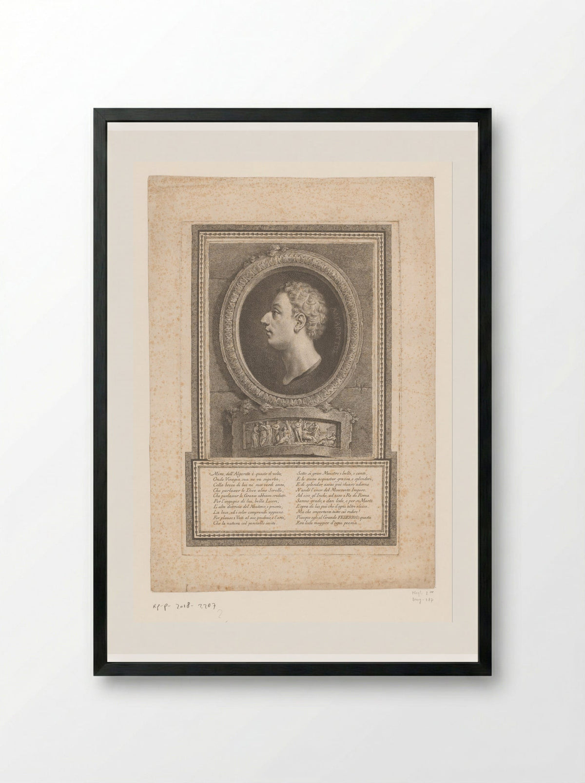 Portrait of Francesco Algarotti - Georg Friedrich Schmidt - Framed Print Black