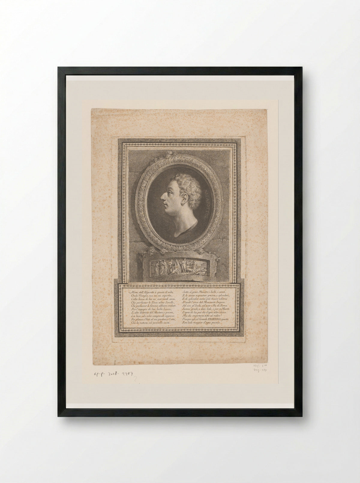Portrait of Francesco Algarotti - Georg Friedrich Schmidt - Framed Print Black