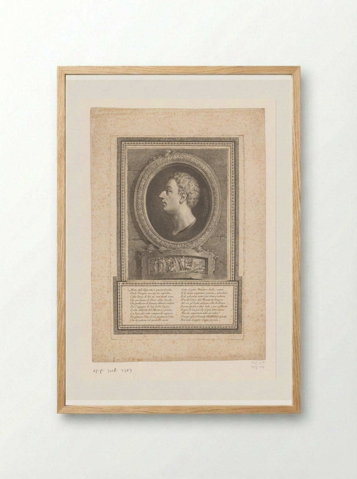 Portrait of Francesco Algarotti - Georg Friedrich Schmidt - Framed Print Wood
