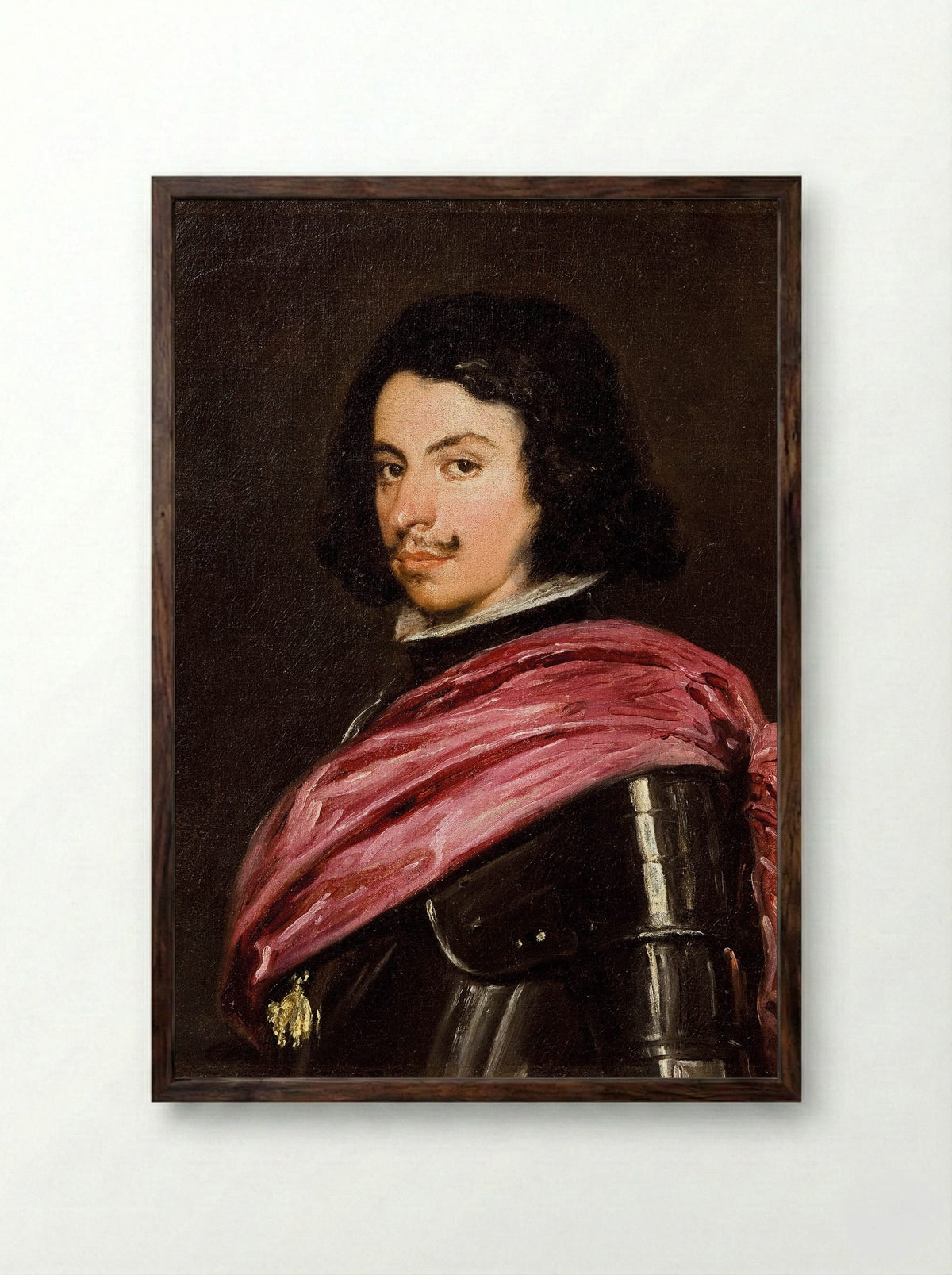 Portrait of Francesco I d'Este - Diego Velázquez - Framed Print Dark Wood