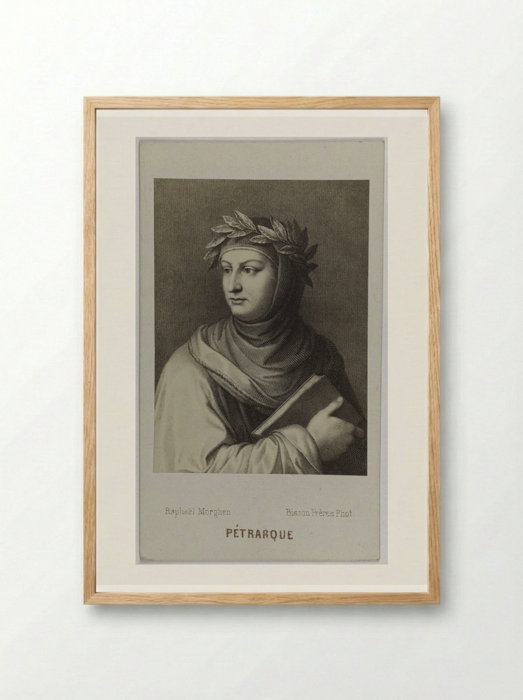 Portrait of Francesco Petrarca - Raphael Morghen - Framed Print Wood