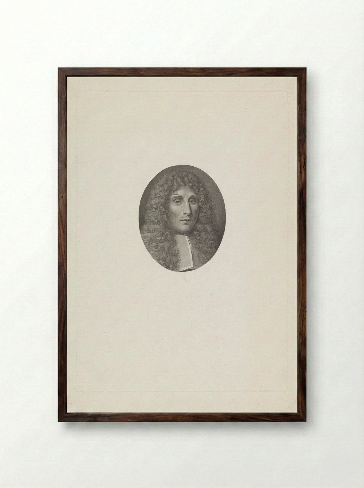Portrait of Francesco Redi - Benedetto Bordiga - Framed Print Dark Wood