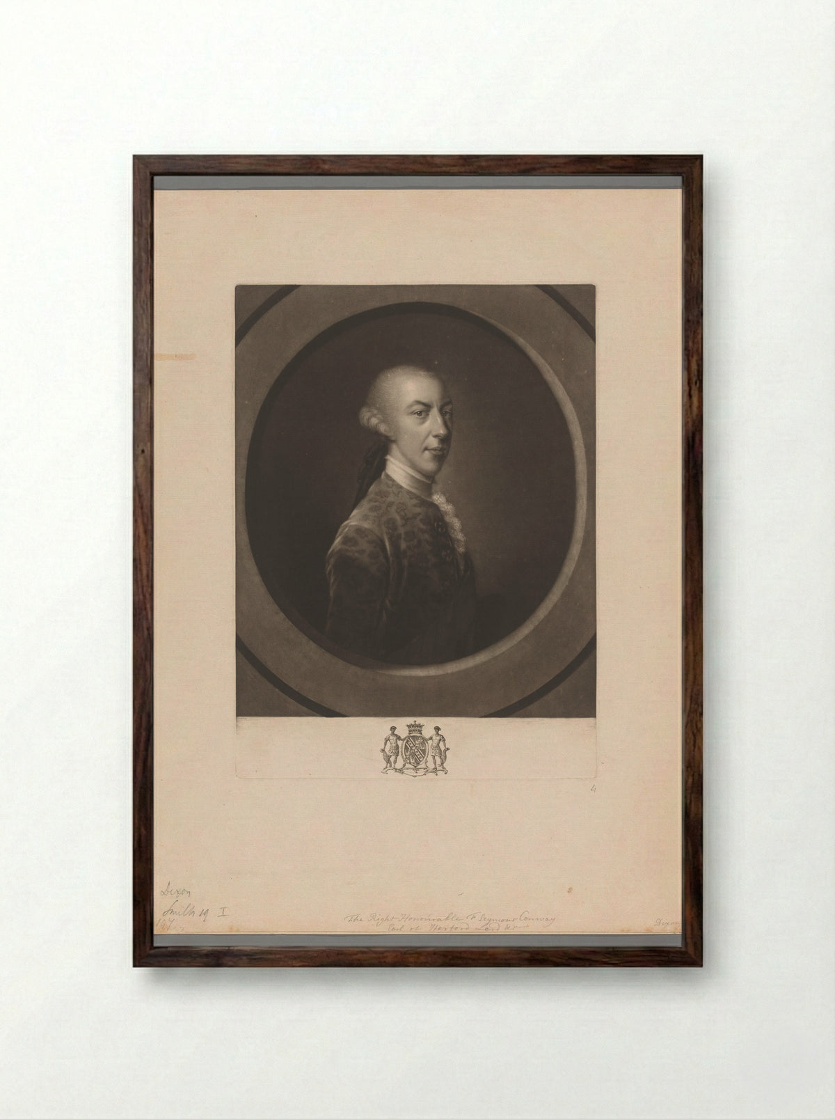 Portrait of Francis Seymour-Conway - John Dixon - Framed Print Dark Wood