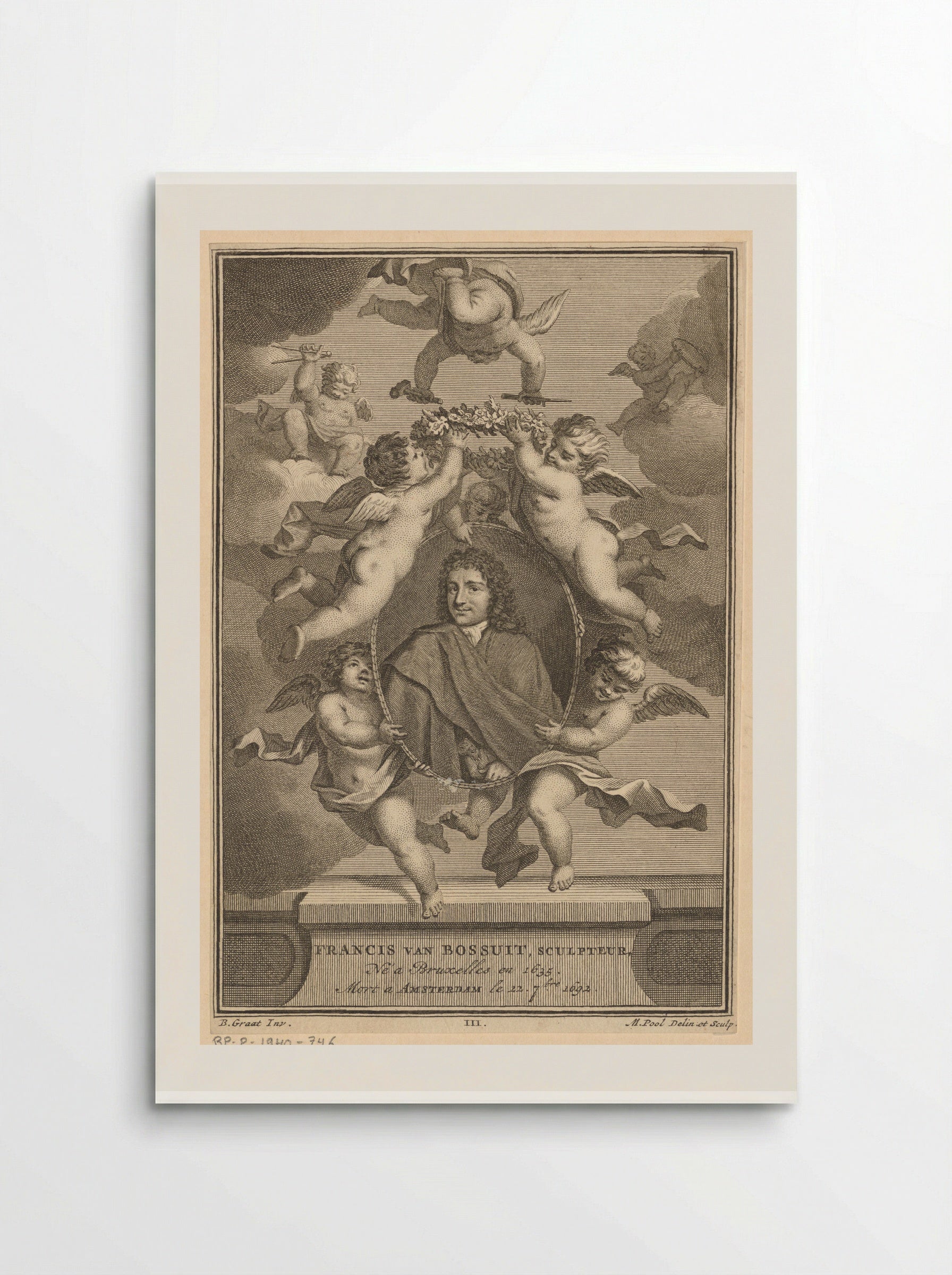 Portrait of Francis van Bossuit Surrounded by Angels - Matthijs Pool - Poster