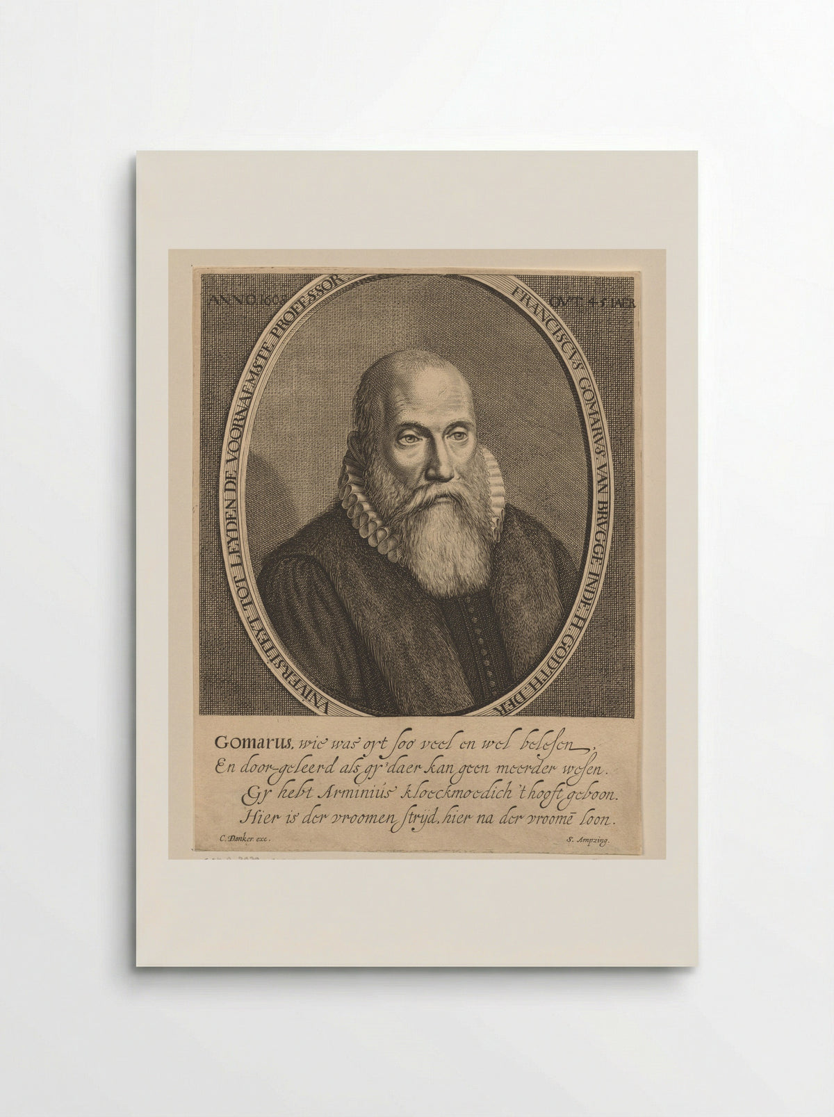 Portrait of Franciscus Gomarus at Age 45 - Cornelis Koning - Poster