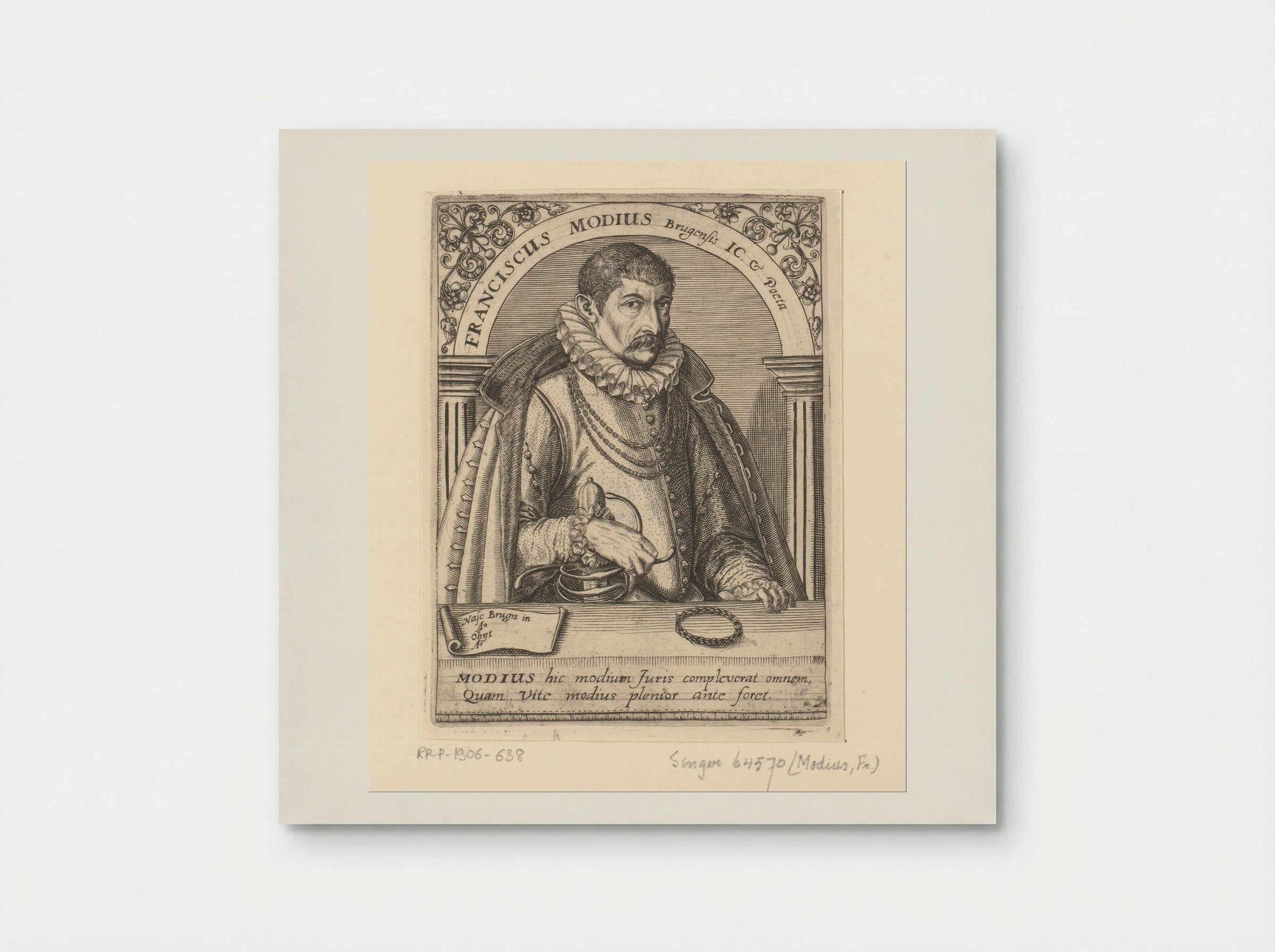 Portrait of Franciscus Modius - Theodor de Bry - Poster
