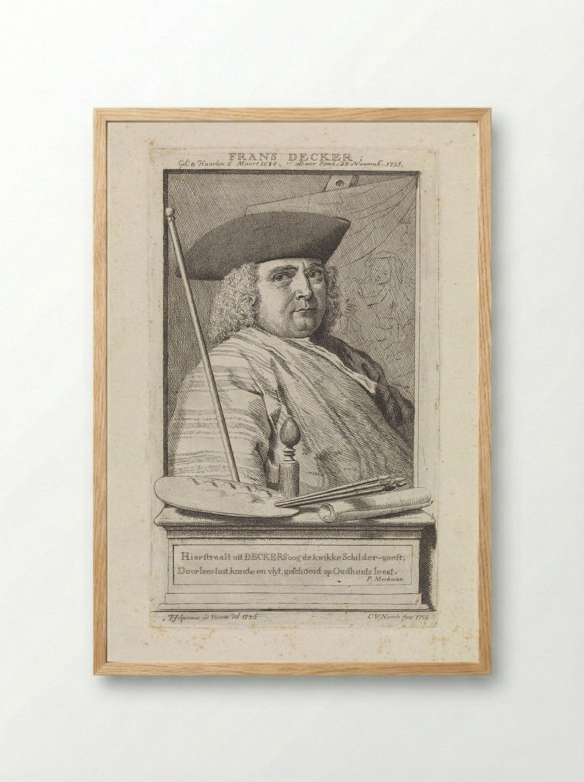 Portrait of Frans Decker - Catharina van Noorde - Framed Print Wood