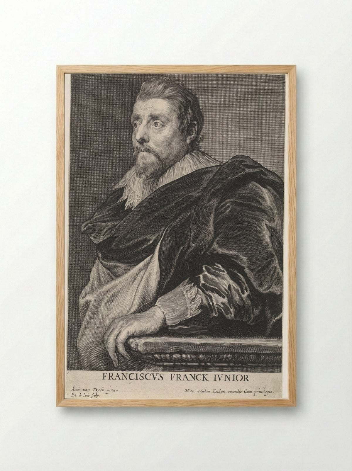Portrait of Frans Francken II - Anthony van Dyck - Framed Print Wood