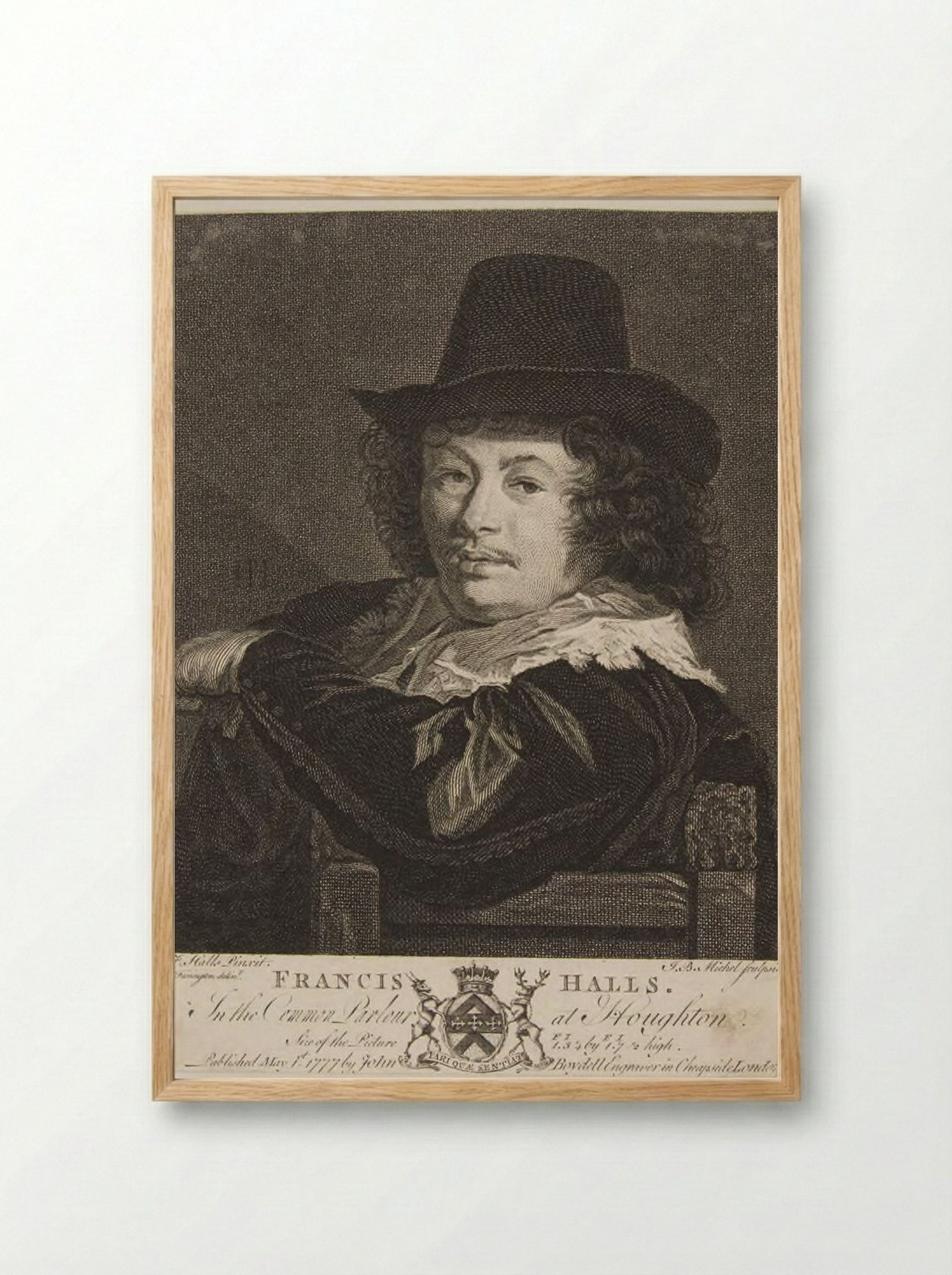 Portrait of Frans Hals - Jean Baptiste Michel - Framed Print Wood