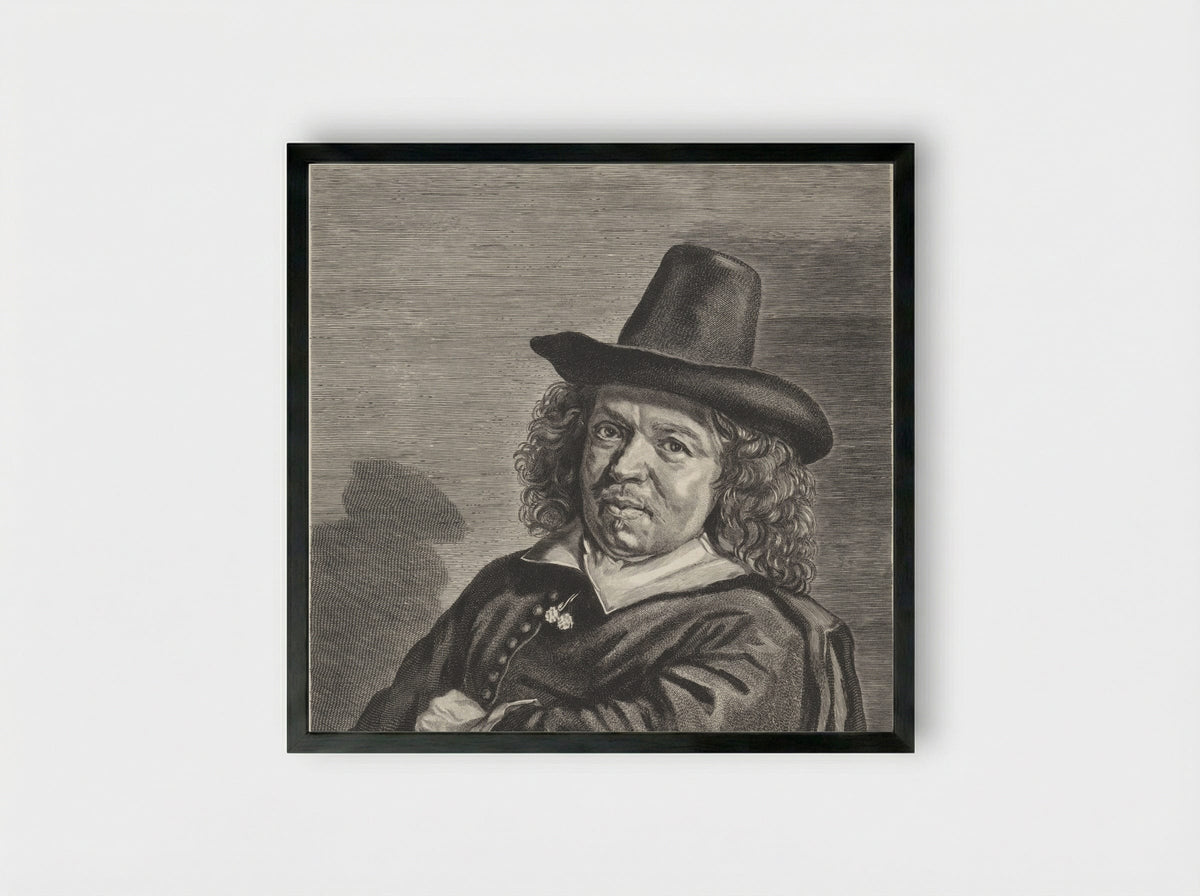 Portrait of Frans Jansz. Post - Jonas Suyderhoef - Framed Print Black
