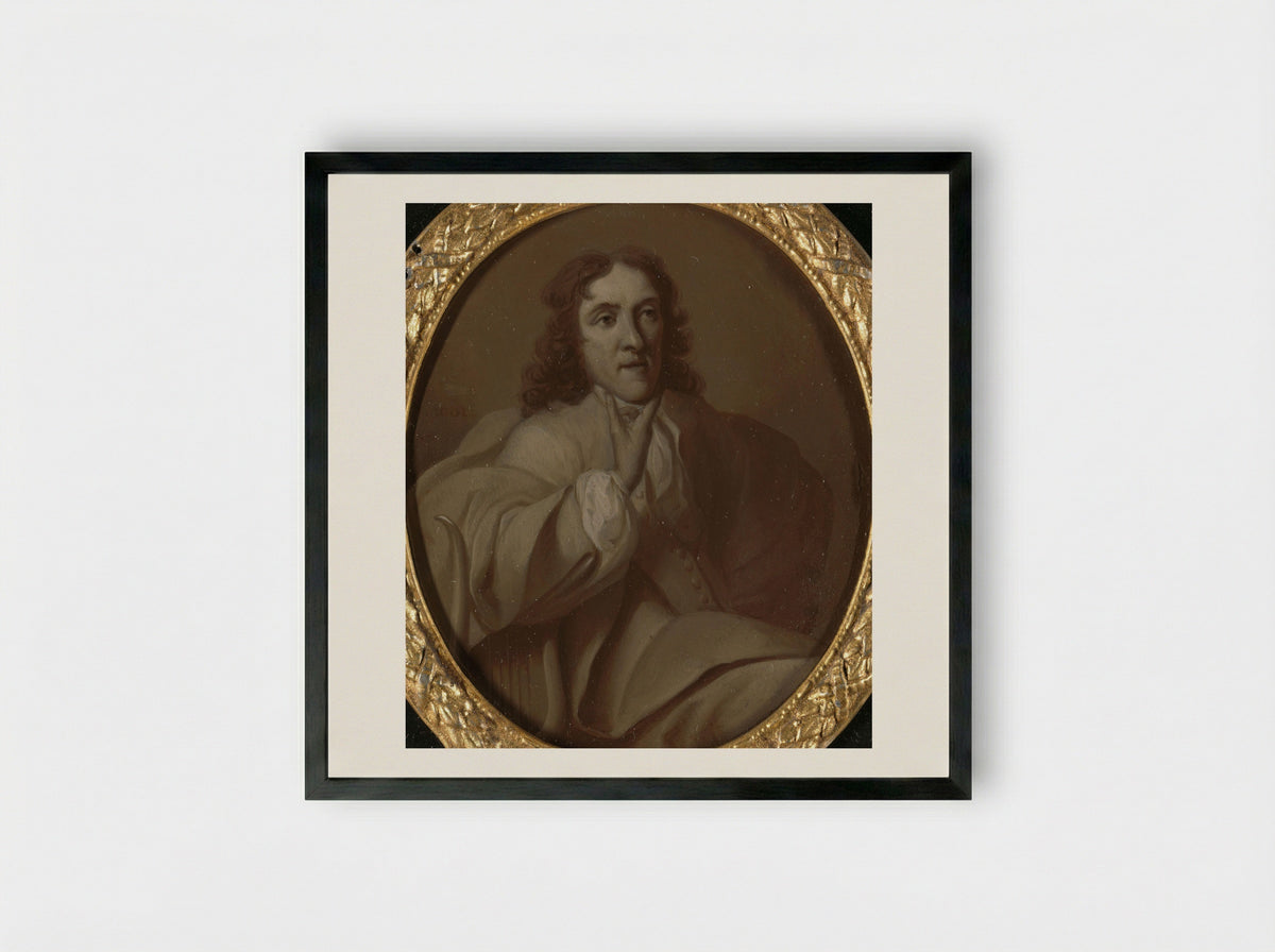 Portrait of Frans de Haes - Dionys van Nijmegen - Framed Print Black