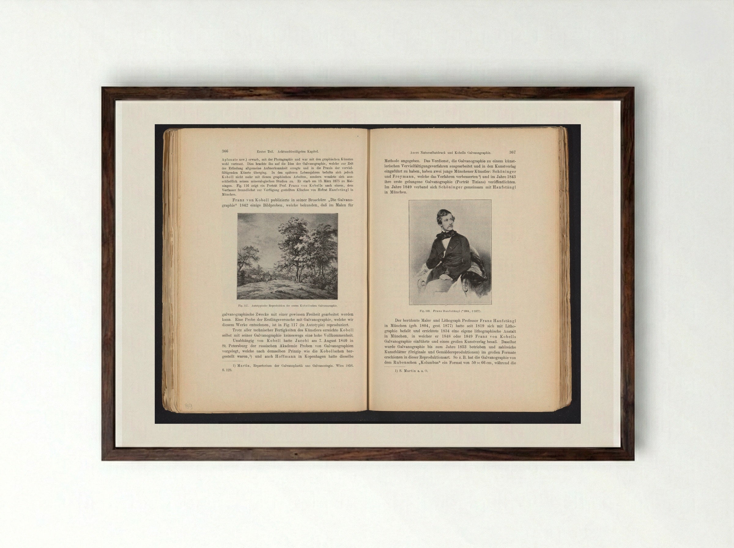 Portrait of Franz Hanfstaengl - Franz Hanfstaengl - Framed Print Dark Wood