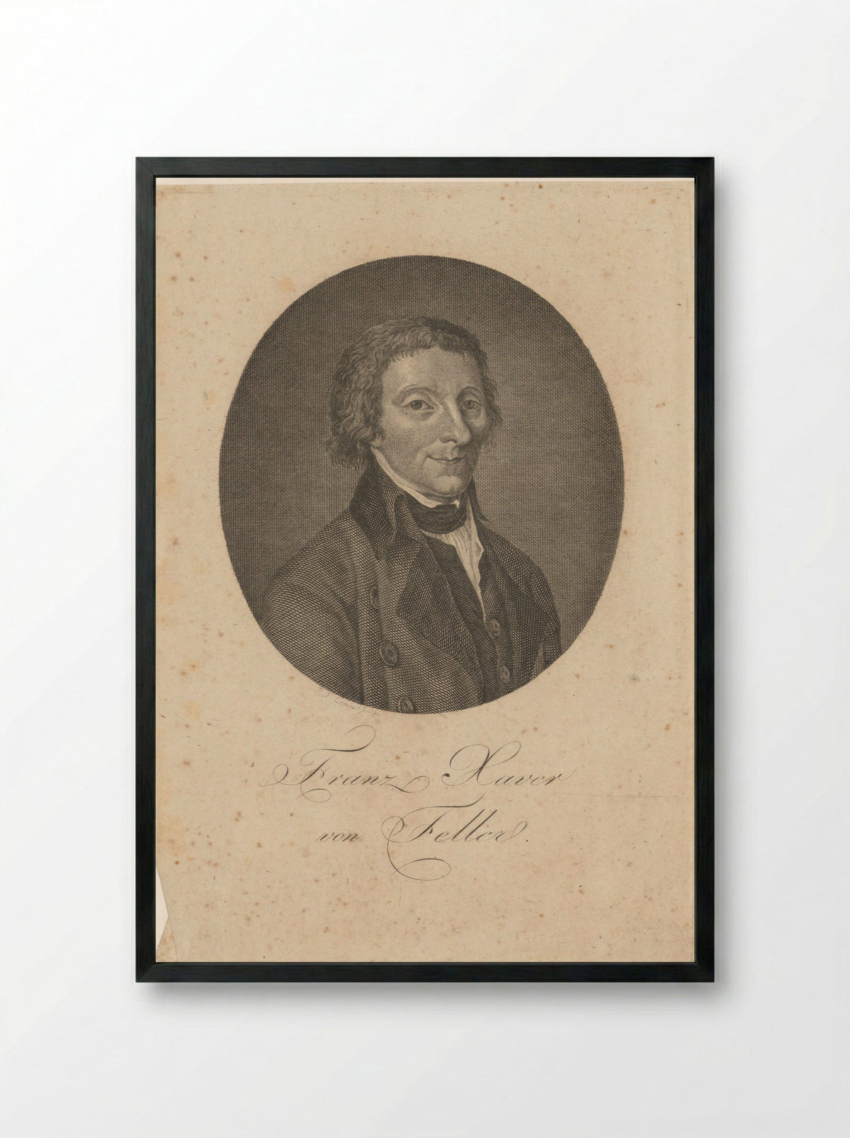 Portrait of Franz Xaver von Feller - Paul Jacob Laminit - Framed Print Black