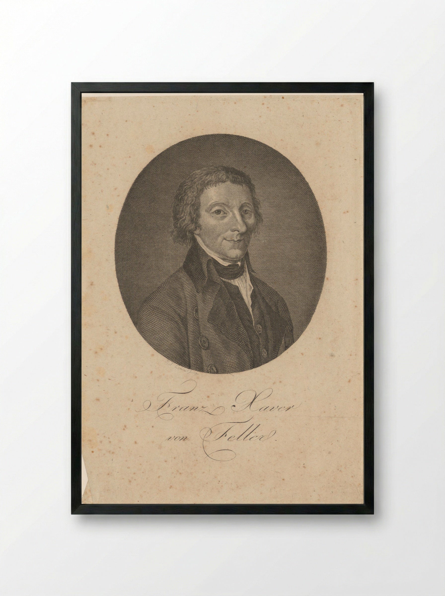 Portrait of Franz Xaver von Feller - Paul Jacob Laminit - Framed Print Black