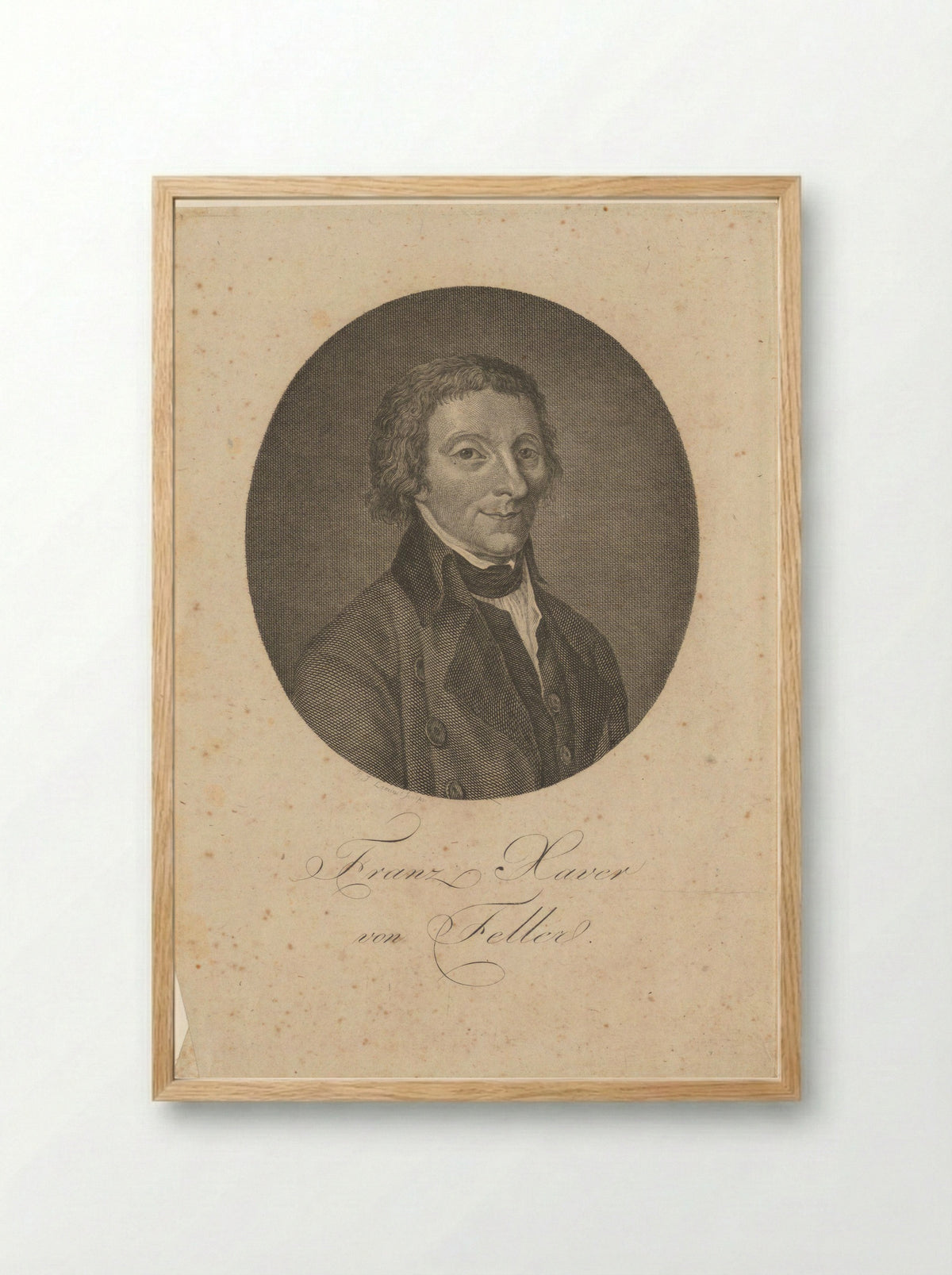 Portrait of Franz Xaver von Feller - Paul Jacob Laminit - Framed Print Wood