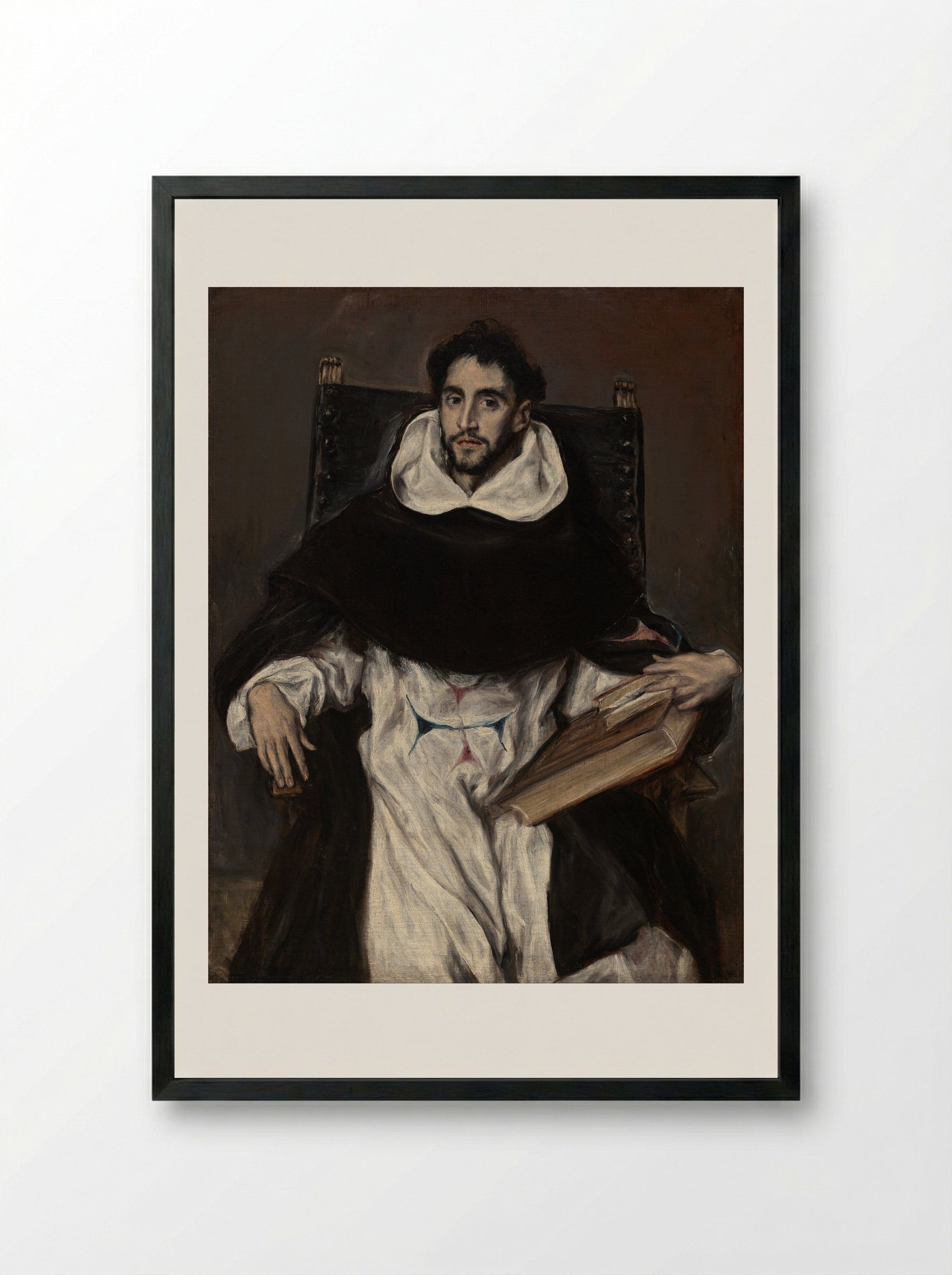 Portrait of Fray Hortensio Felix Paravicino - El Greco - Framed Print Black