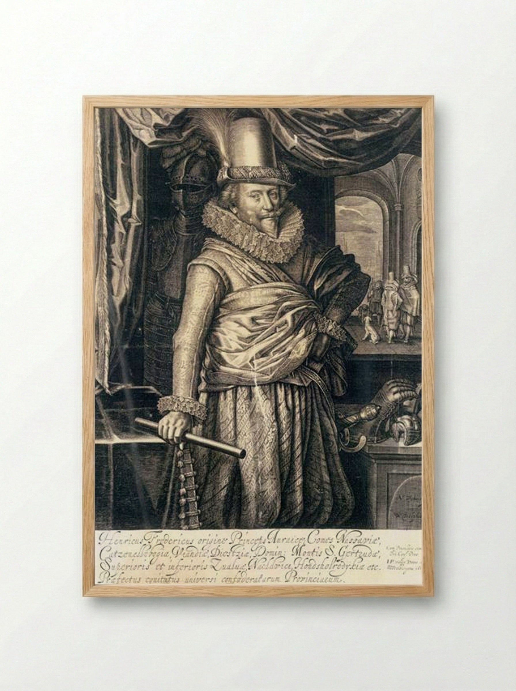 Portrait of Frederick Hendrick, Prince of Orange Nassau - Adriaen van de Venne - Framed Print Wood