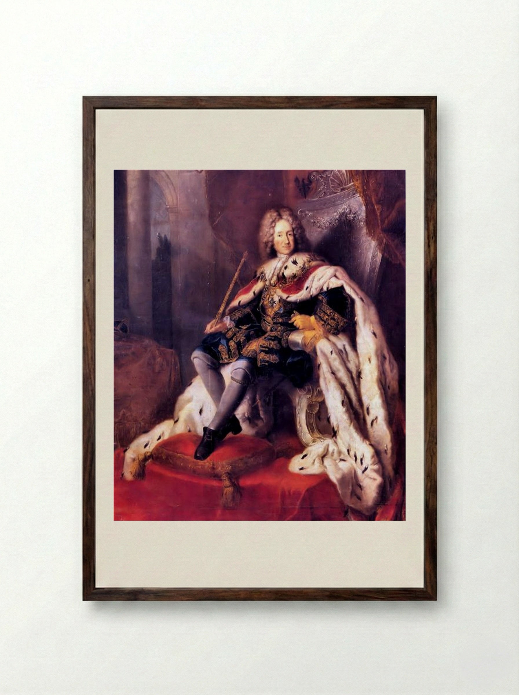 Portrait of Frederick I of Prussia - Antoine Pesne - Framed Print Dark Wood