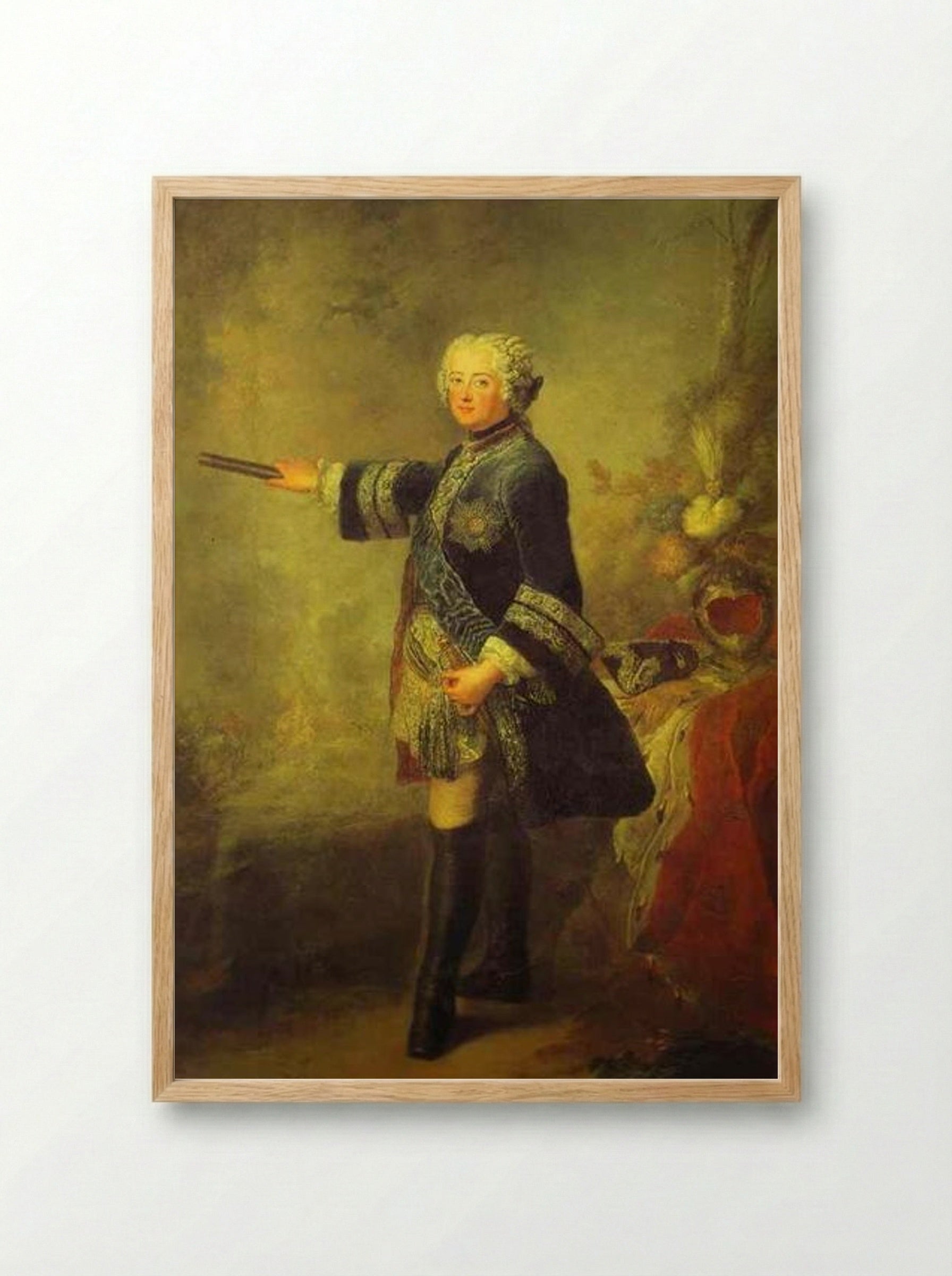 Portrait of Frederick II - Antoine Pesne - Framed Print Wood