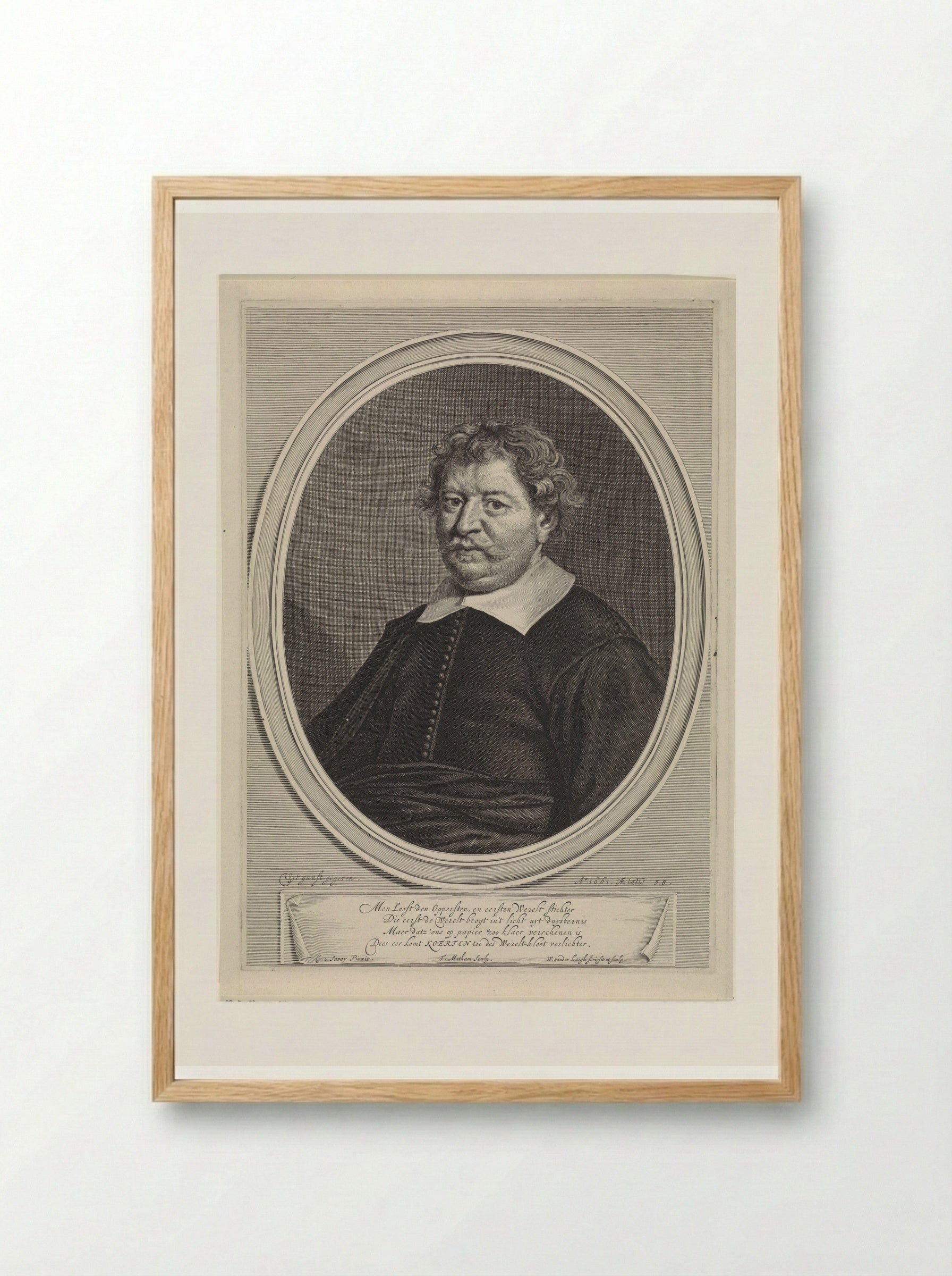 Portrait of Frederick William, Elector of Brandenburg - Theodor Matham - Framed Print Wood