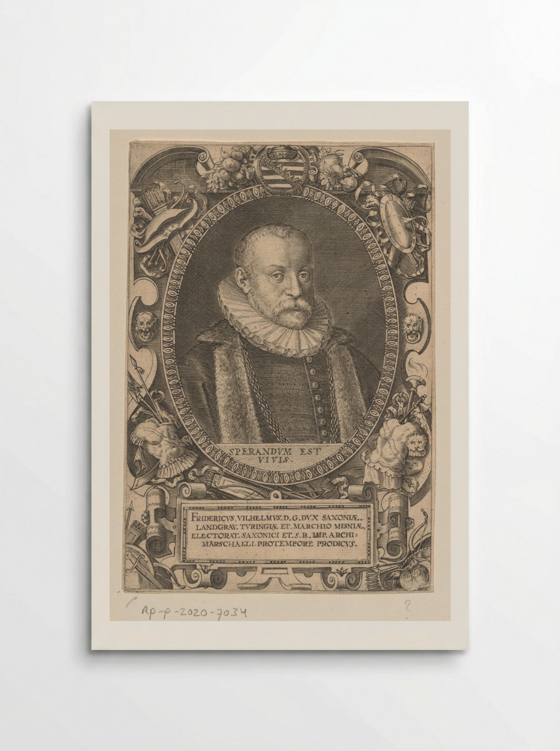 Portrait of Frederick William I, Duke of Saxe-Weimar - Dominicus Custos - Poster