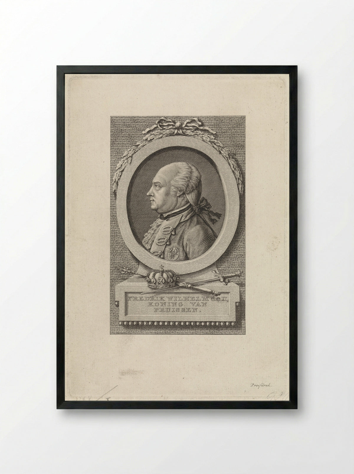 Portrait of Frederick William II, King of Prussia - Theodoor Koning - Framed Print Black