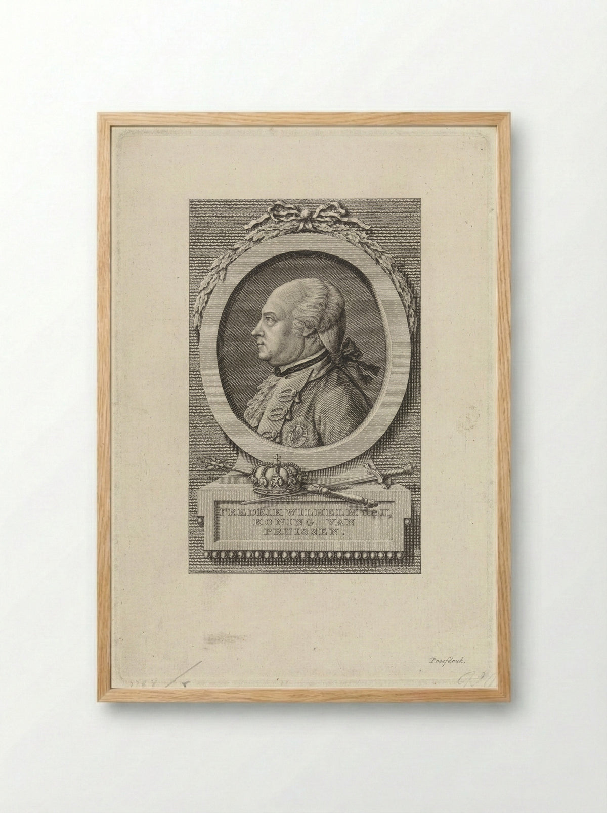 Portrait of Frederick William II, King of Prussia - Theodoor Koning - Framed Print Wood