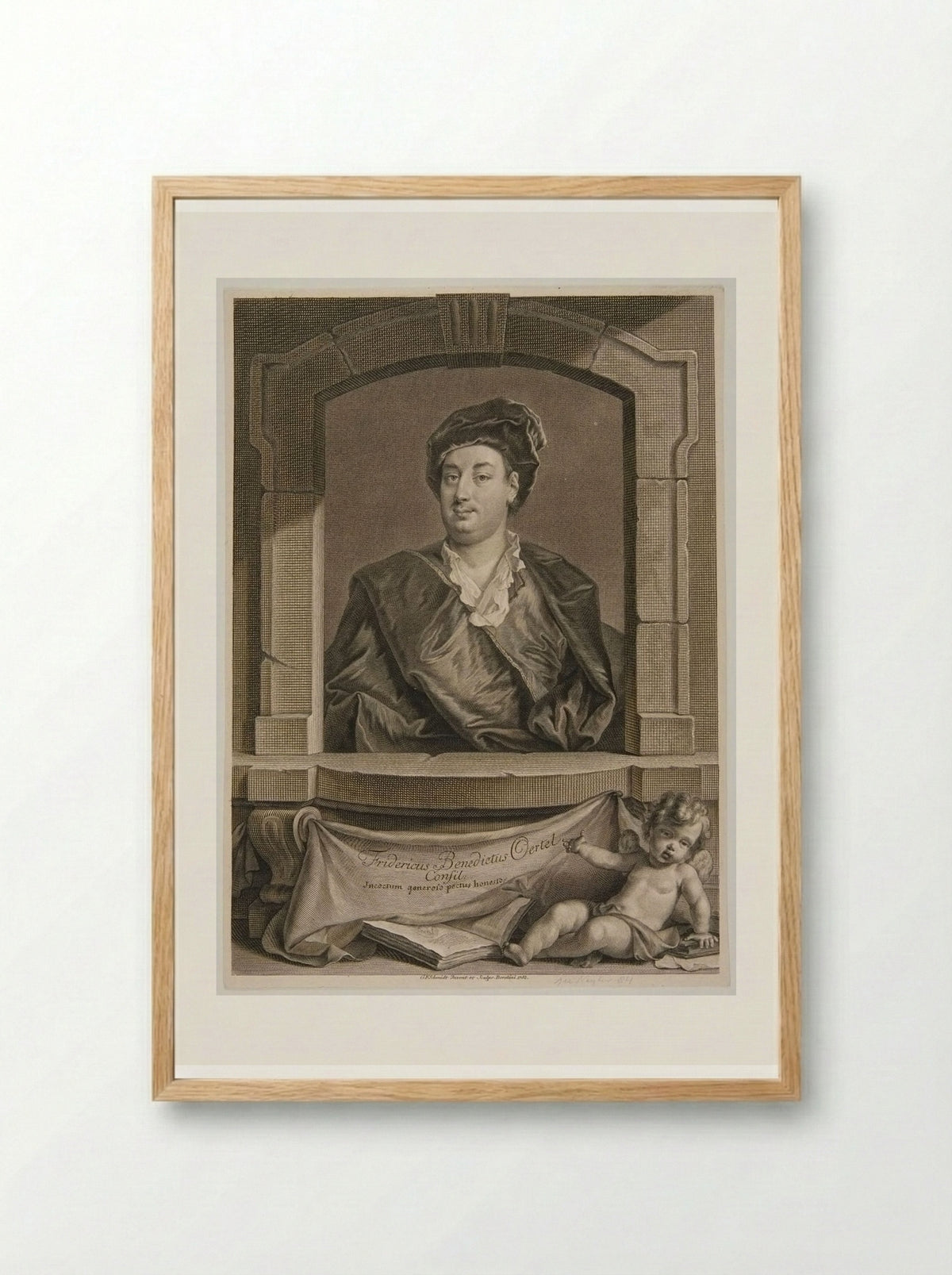 Portrait of Fridericus Benedictus Oertel - Georg Friedrich Schmidt - Framed Print Wood