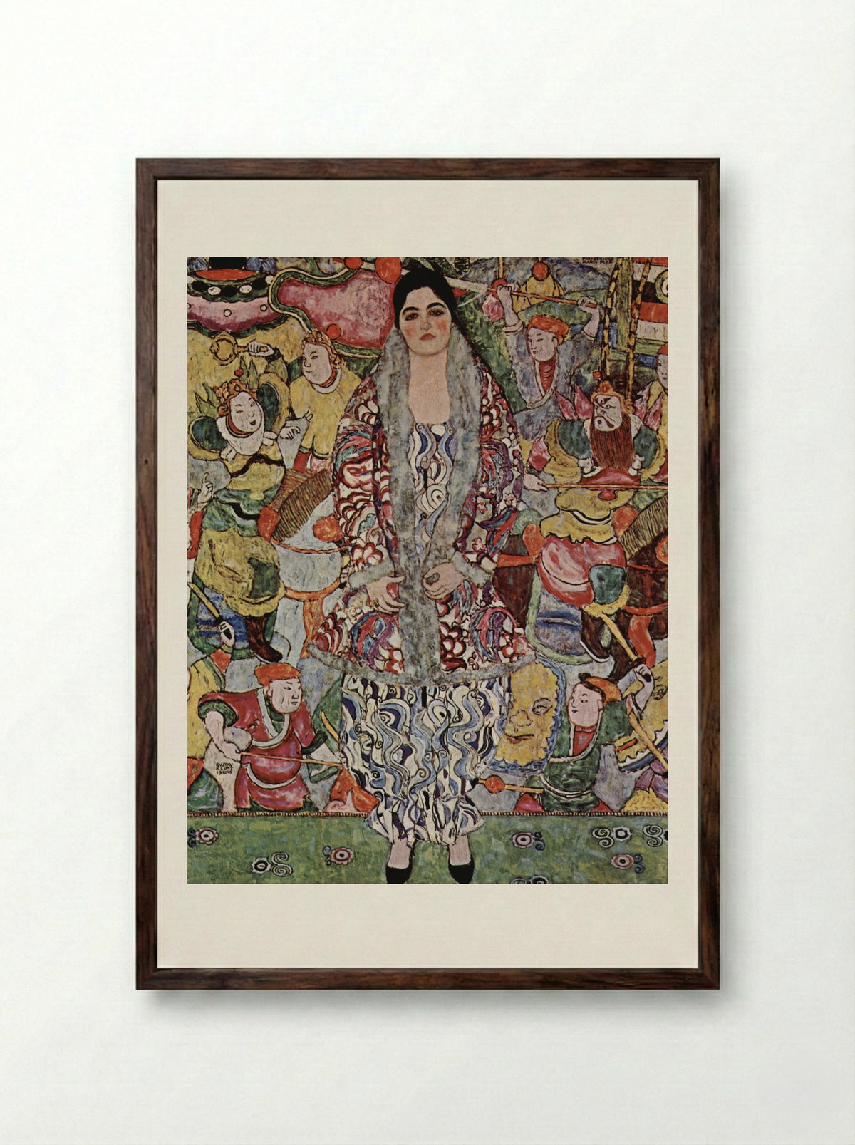 Portrait of Friederike Maria Beer - Gustav Klimt - Framed Print Dark Wood