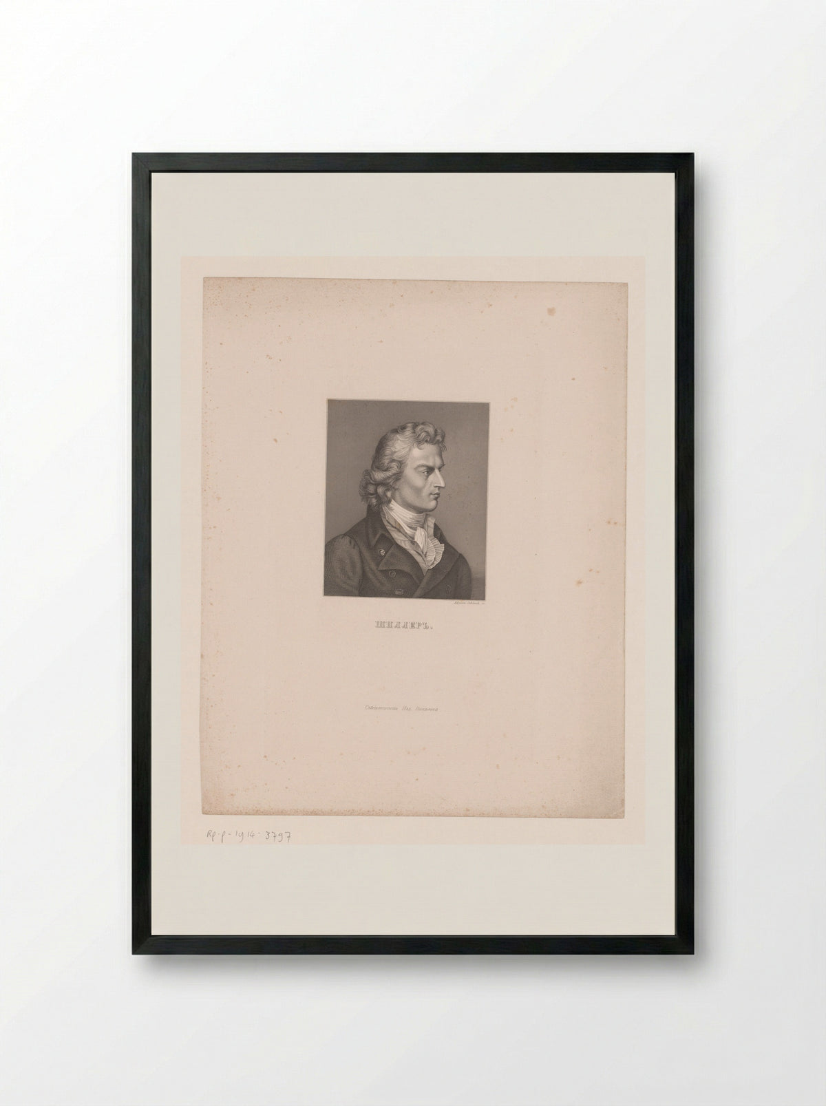Portrait of Friedrich von Schiller - Adrian Schleich - Framed Print Black