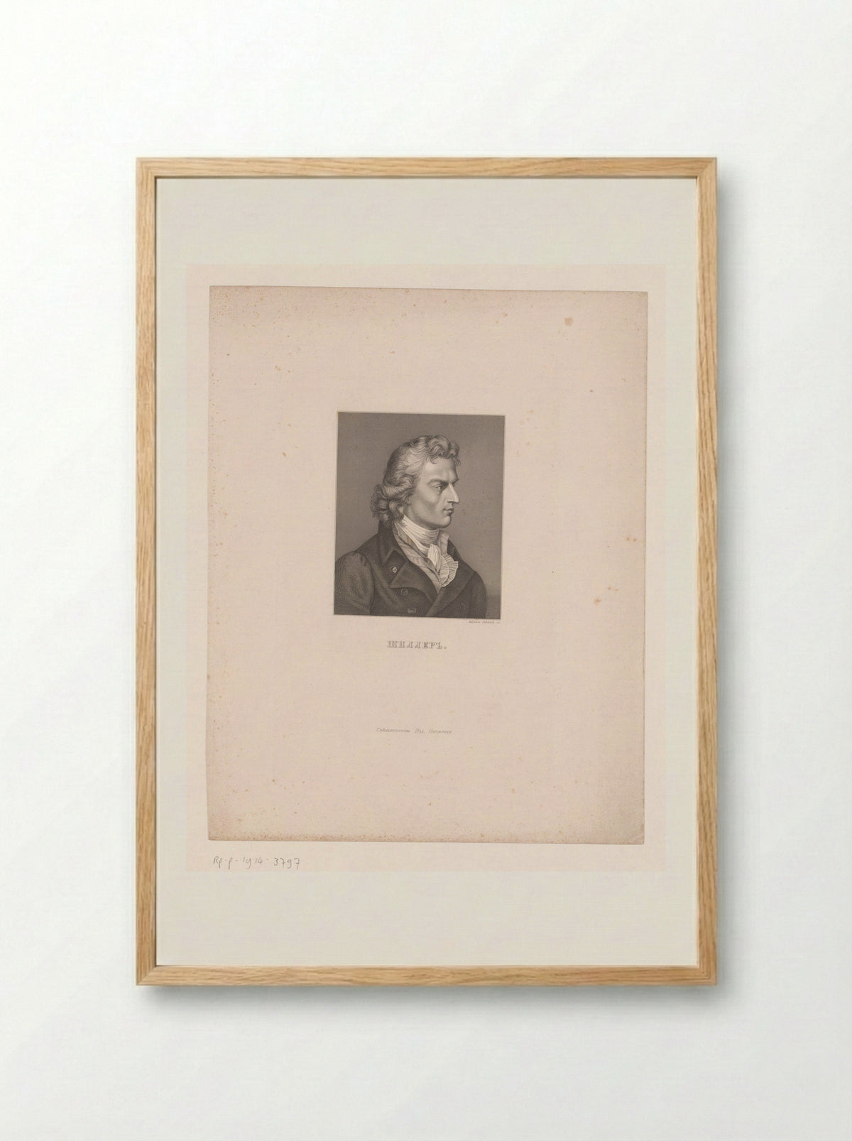 Portrait of Friedrich von Schiller - Adrian Schleich - Framed Print Wood