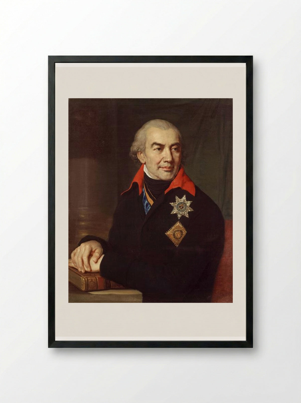Portrait of G.S. Volokonsky - Vladimir Borovikovsky - Framed Print Black