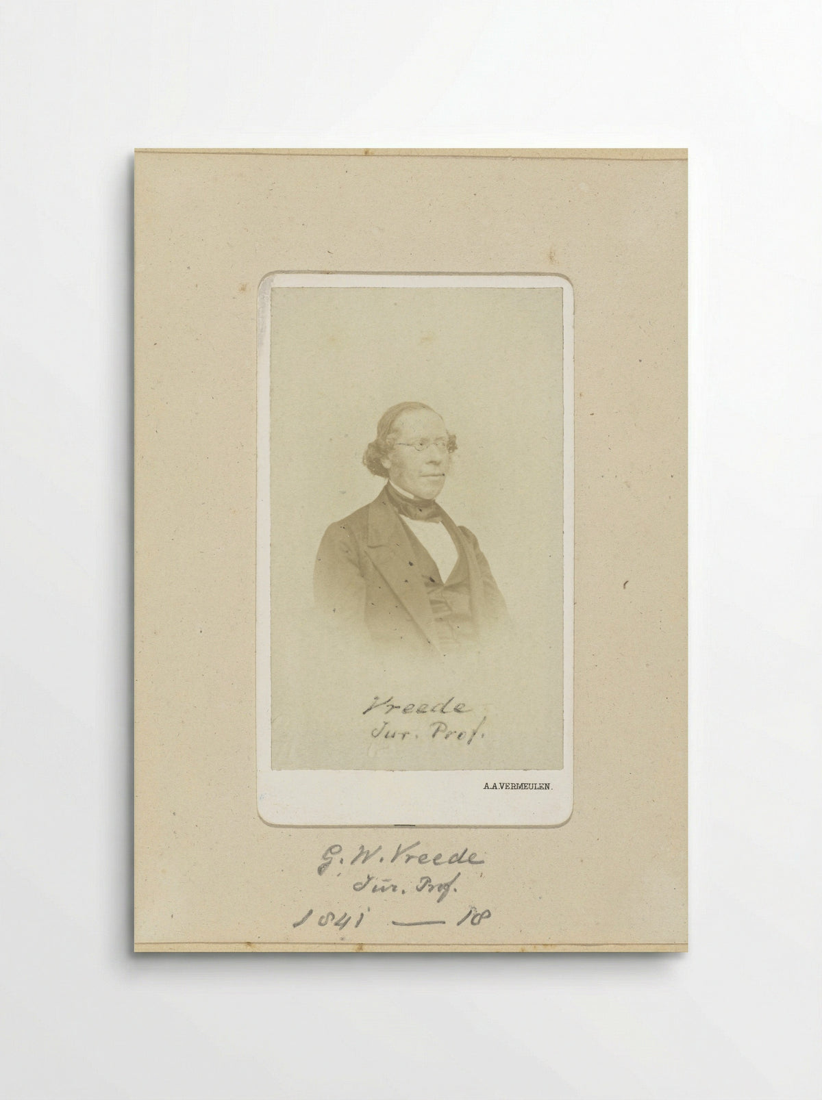 Portrait of G.W. Vreede - Abraham Adrianus Vermeulen - Poster