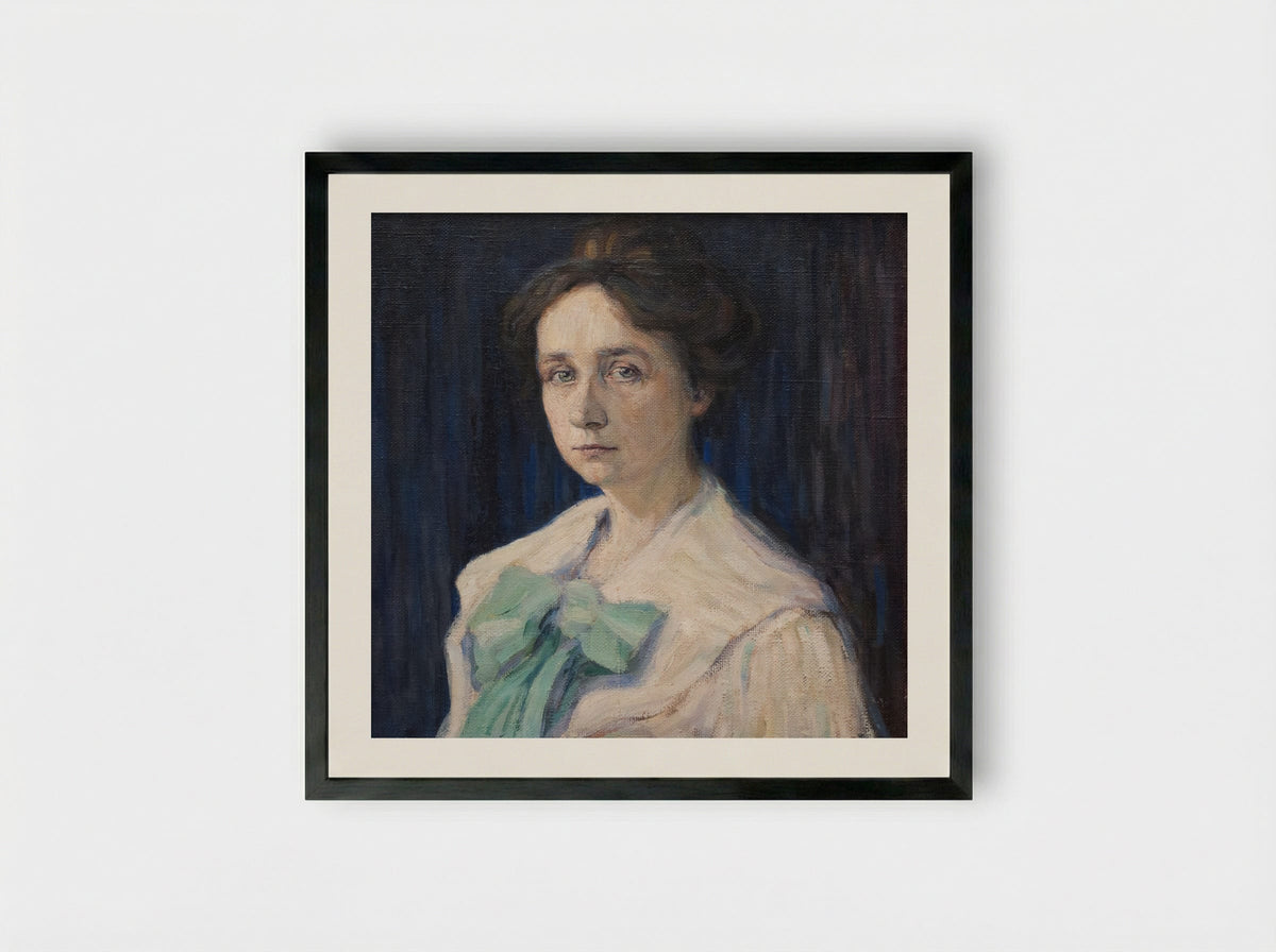Portrait of Gabriele Münter - Gabriele Münter - Framed Print Black