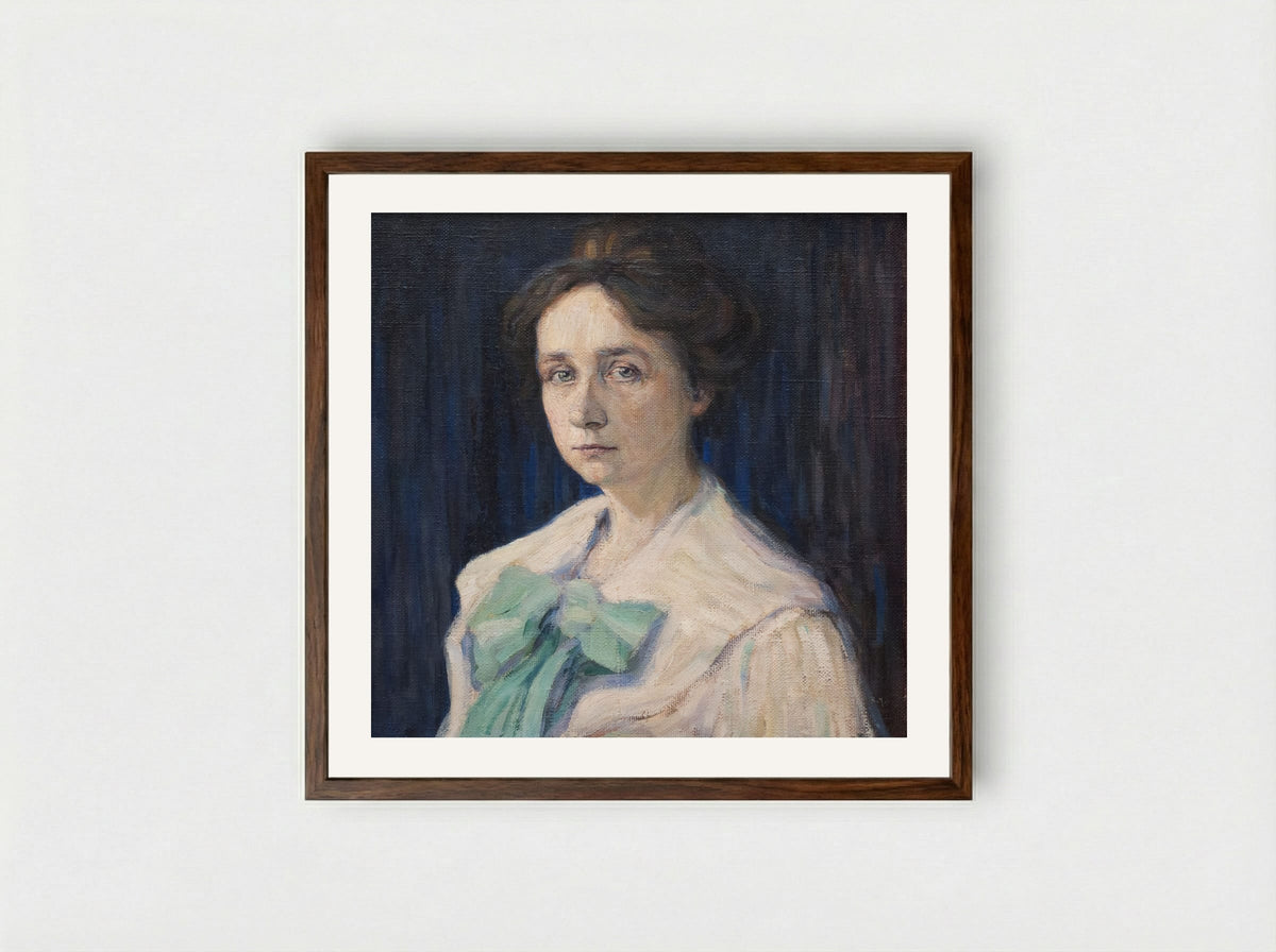 Portrait of Gabriele Münter - Gabriele Münter - Framed Print Dark Wood
