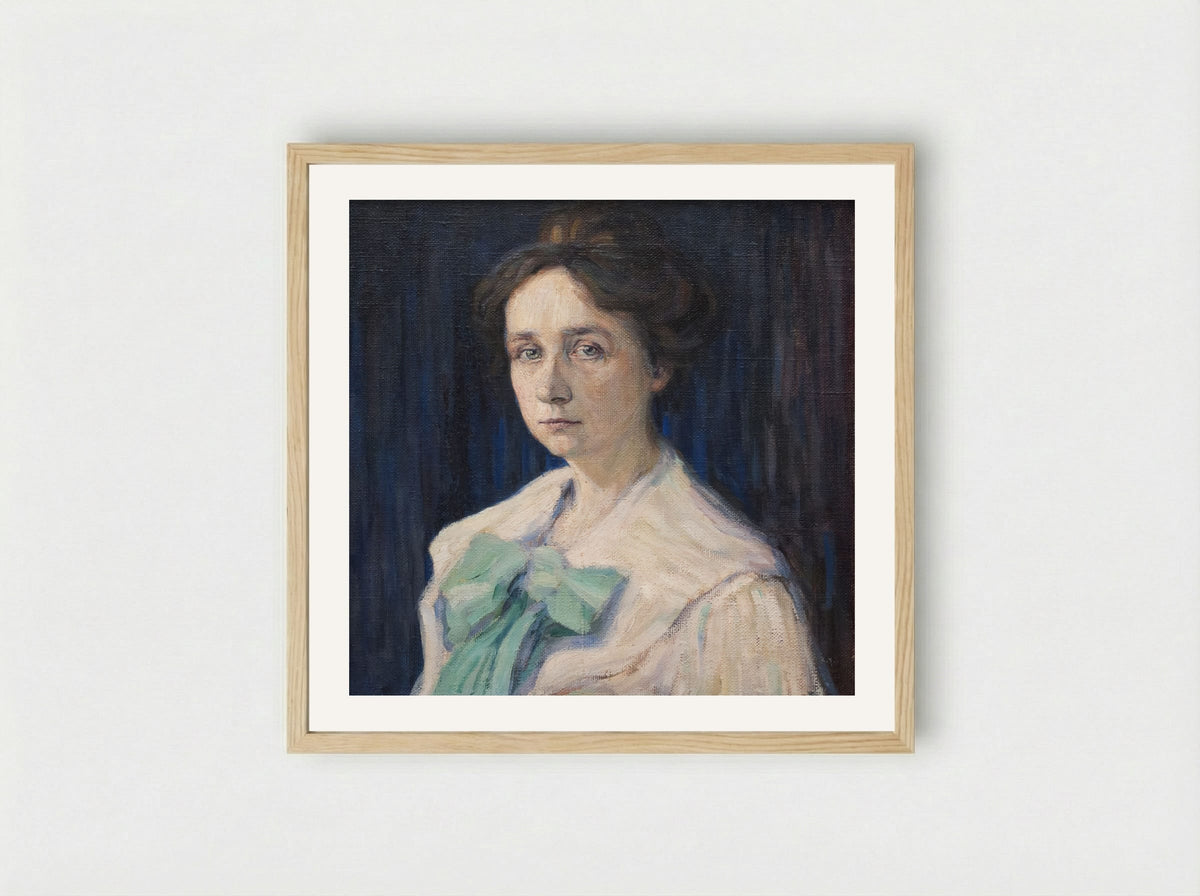 Portrait of Gabriele Münter - Gabriele Münter - Framed Print Wood