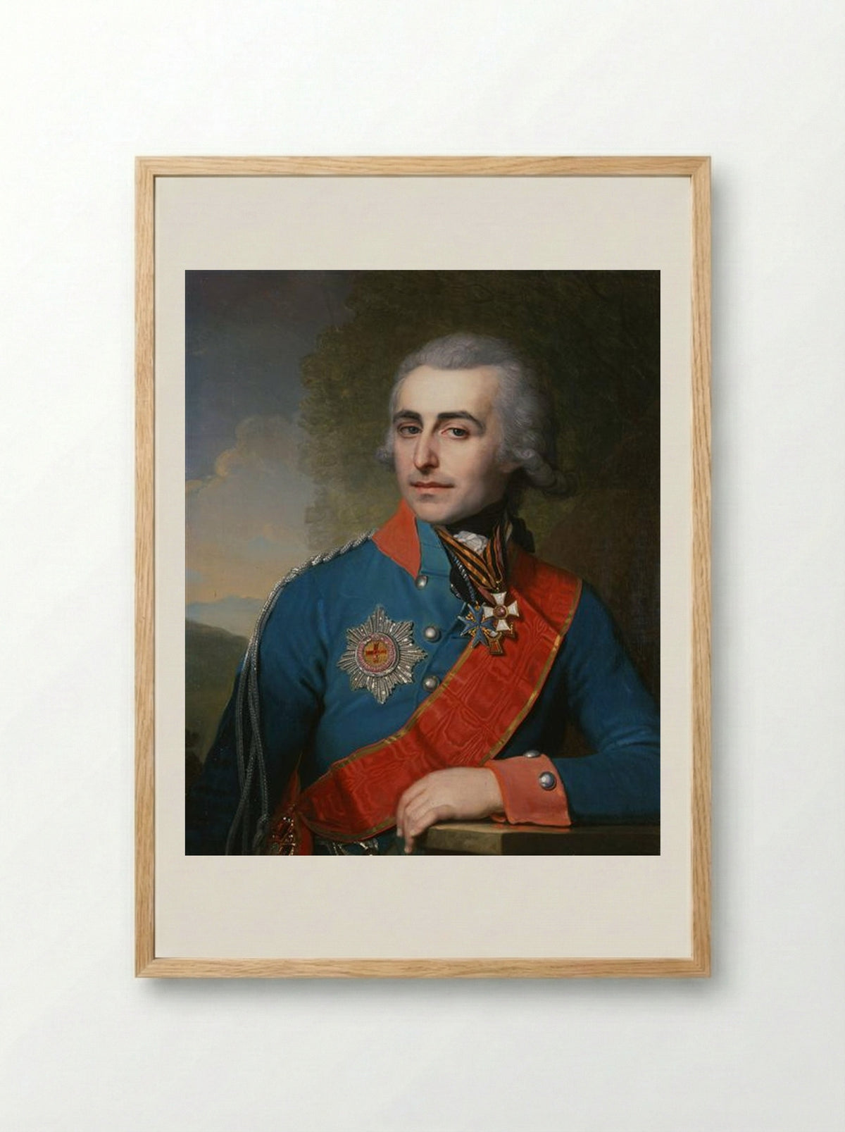 Portrait of General Adjutant Count Pyotr Tolstoy - Vladimir Borovikovsky - Framed Print Wood
