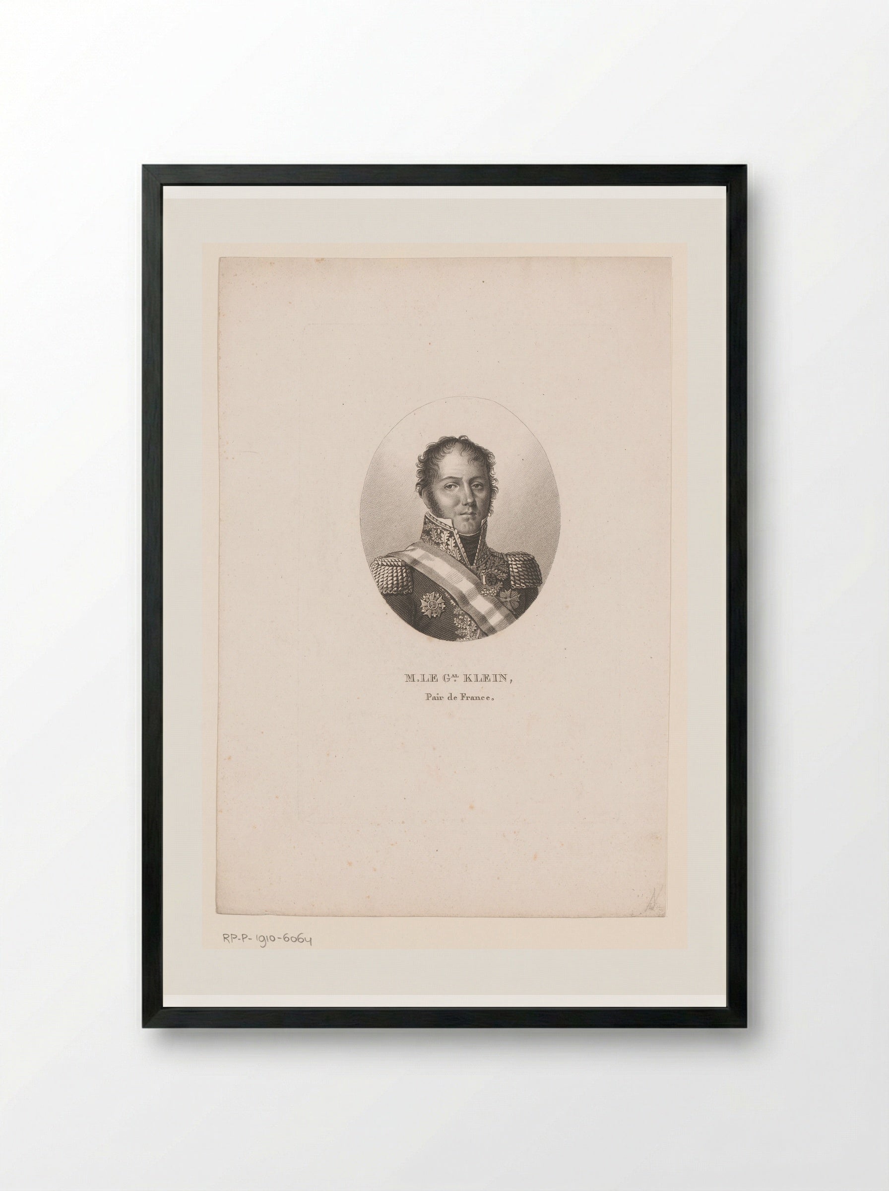 Portrait of General Louis Klein - Ambroise Tardieu - Framed Print Black